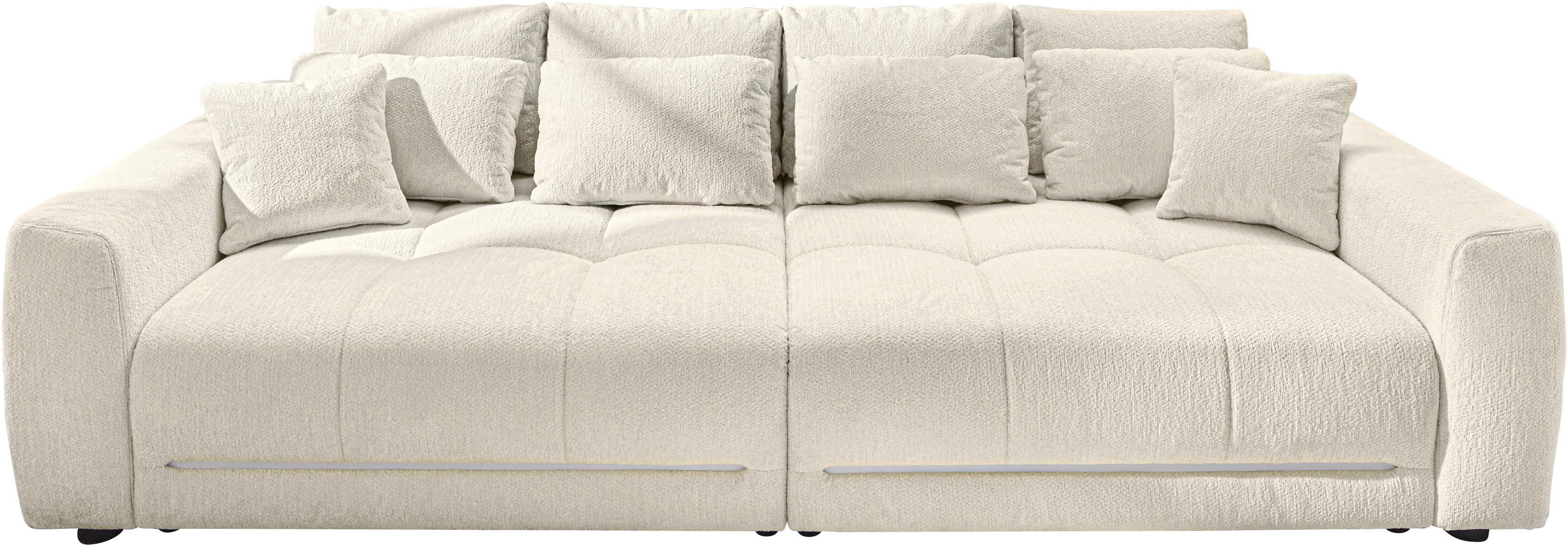 Jockenhöfer Gruppe Big-Sofa Lumina, XXL, B: 294 cm, mit LED-RGB-Beleuchtung, Liegefläche 120x240cm, Mega-Sofa, inklusive Federkernpolsterung und 10 Kissen