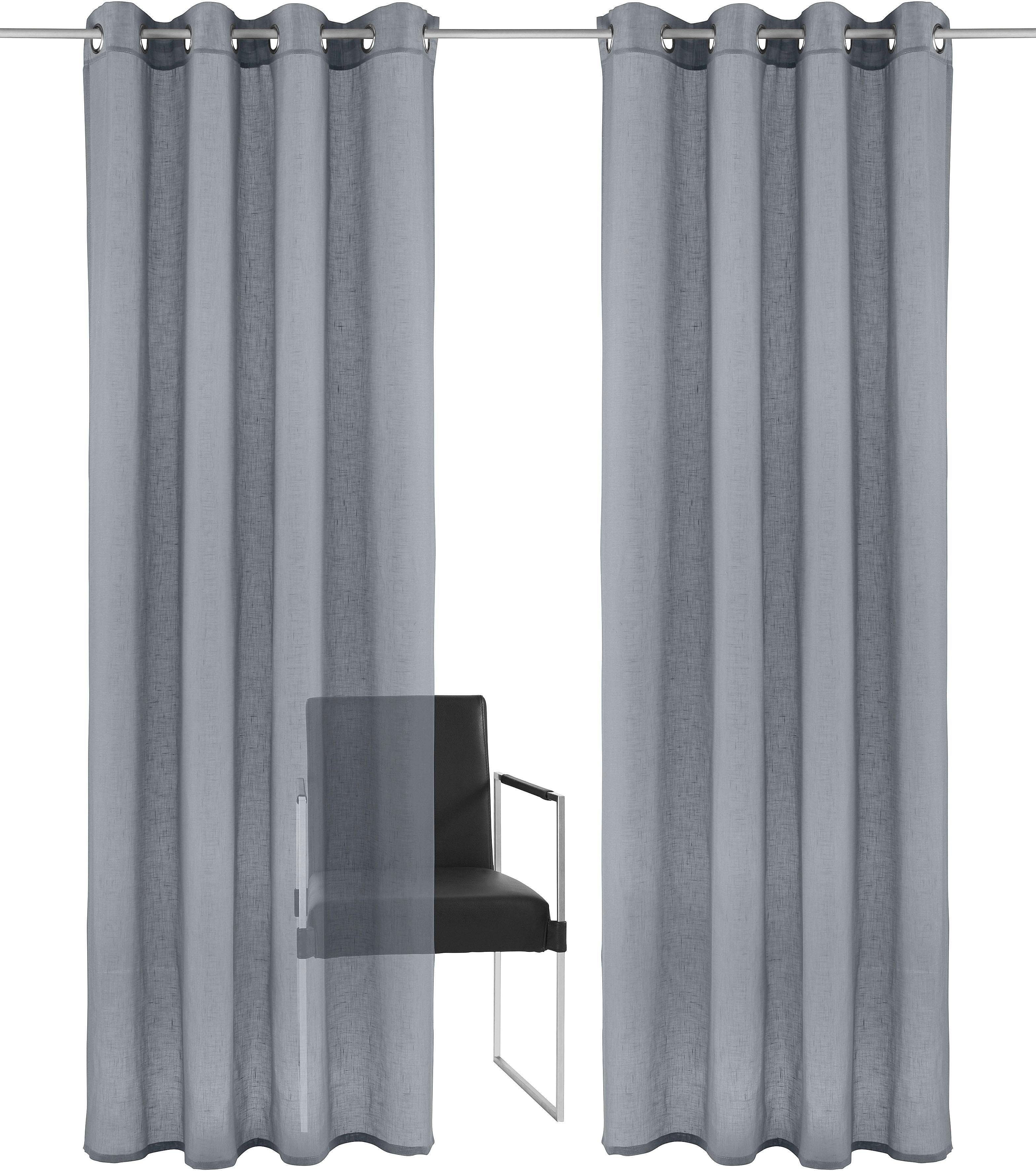 Home affaire Gardine Mara (1 St), Ösen, transparent, transparent, Leinen Op günstig online kaufen