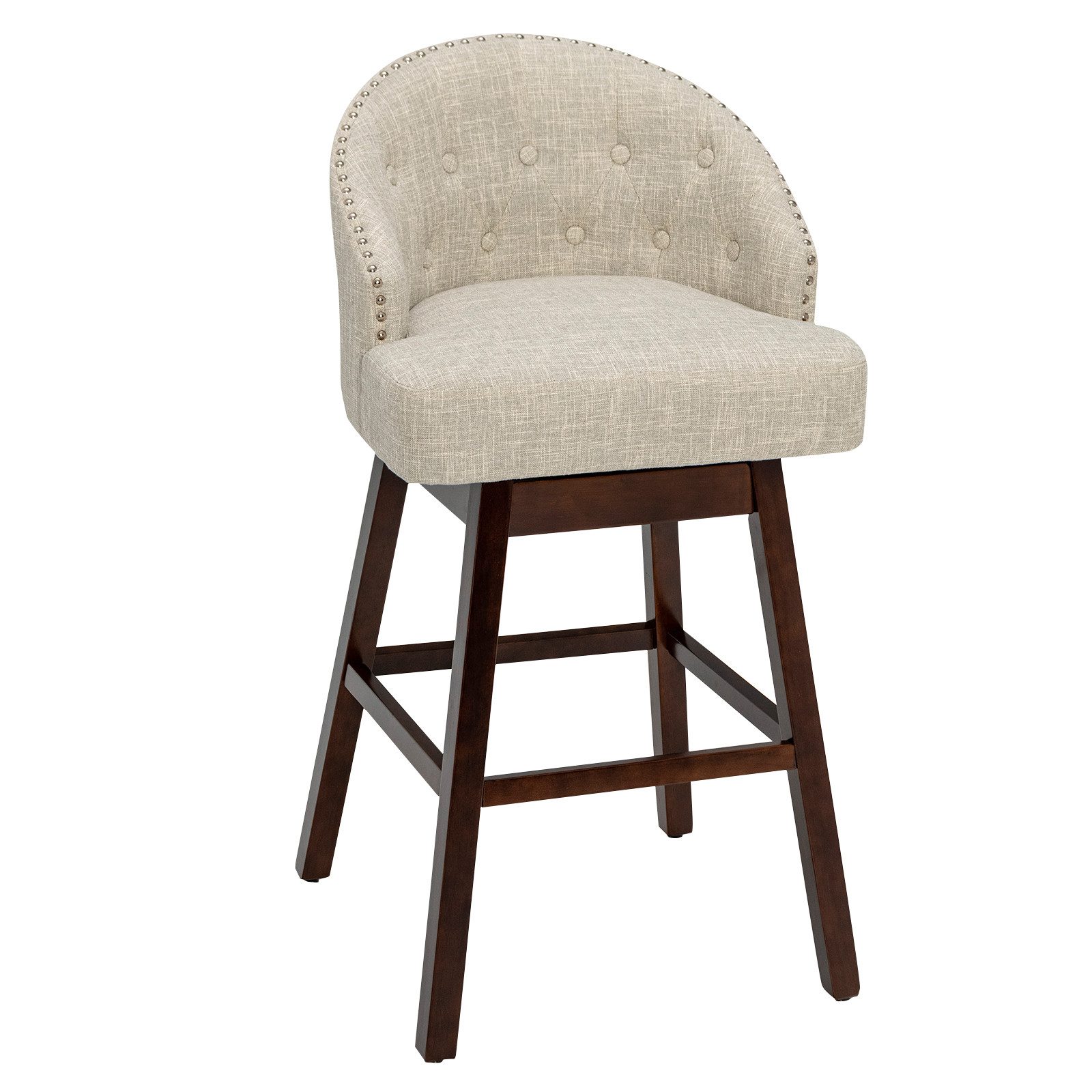 COSTWAY Barhocker, 2er Set, 360° drehbar, mit Lehne & Fußstütze Sitzhöhe 78 günstig online kaufen