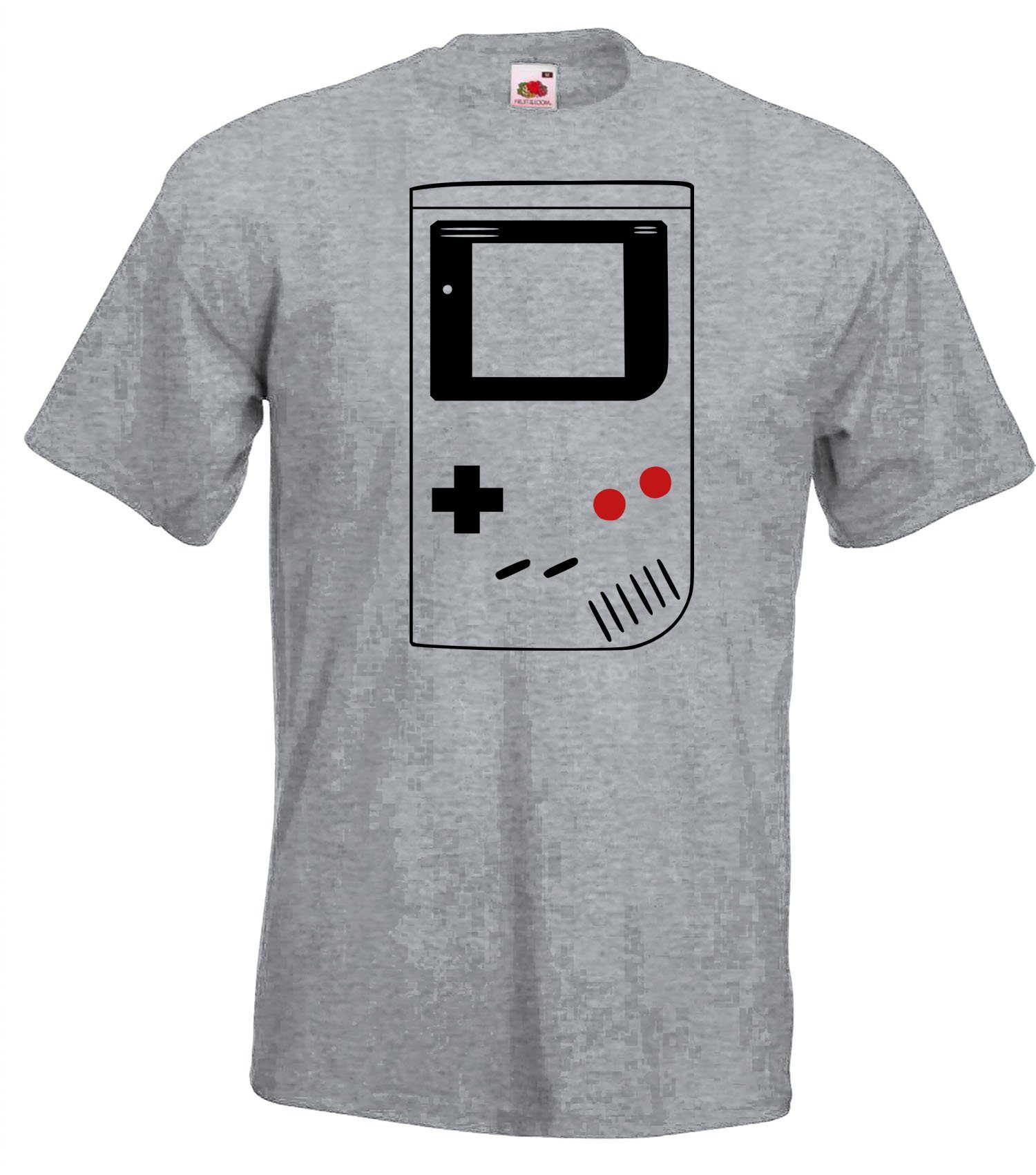 mit trendigem T-Shirt Gameboy Print T-Shirt Designz Grau Herren Youth