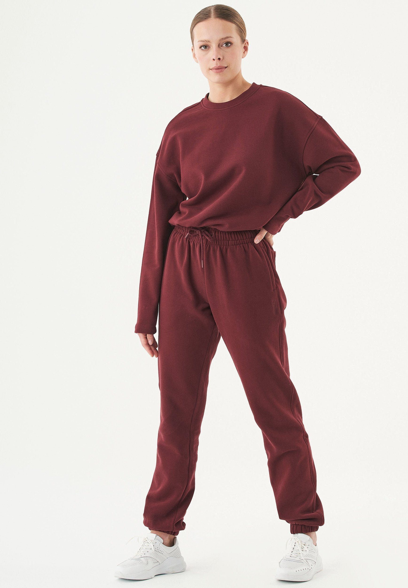 ORGANICATION Sweathose Peri-Women's Loose Fit Sweatpants in Bordeaux