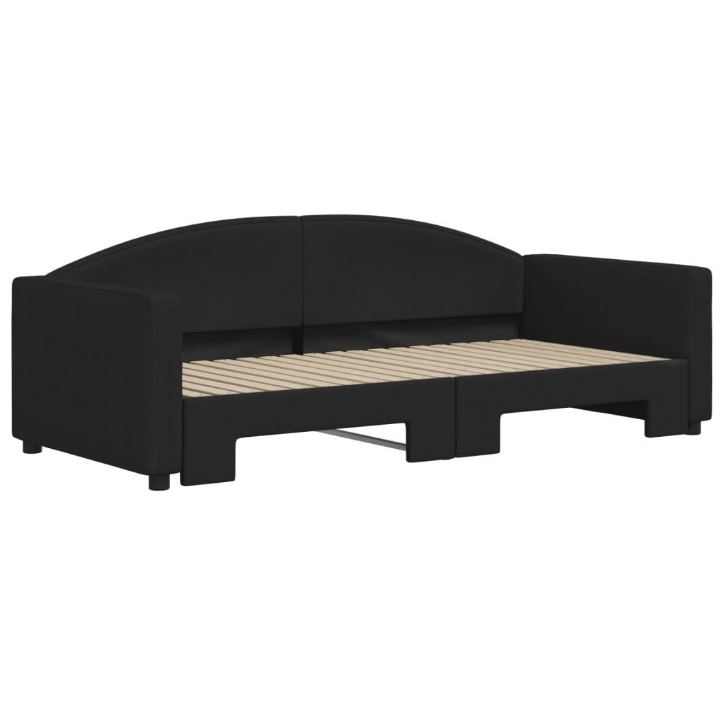 vidaXL Bett Tagesbett Ausziehbar Schwarz 90x190 günstig online kaufen