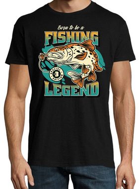 Youth Designz T-Shirt "Born To Be A Fishing Legend" Herren Shirt (gerader Abschluss) mit trendigem Frontprint