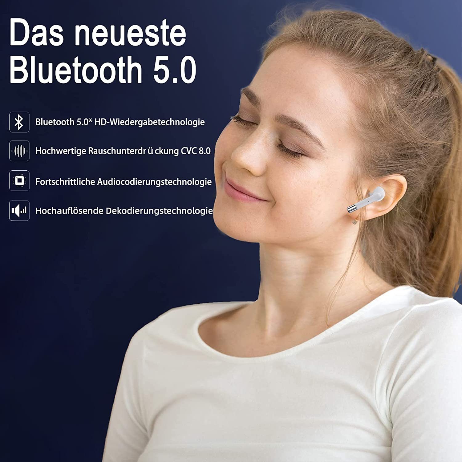Manike AP19 Assistant, (Siri, ANC Google Bluetooth-Kopfhörer ENC Bluetooth) Pro