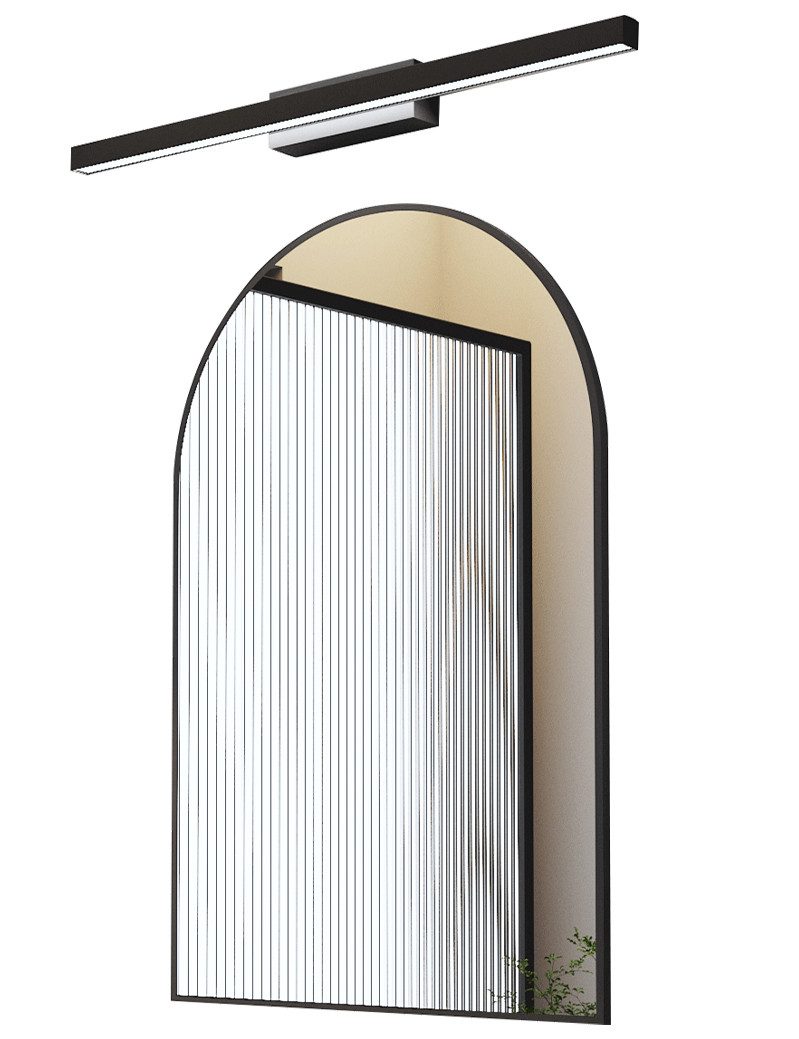 WDWRITTI Дзеркало mit licht Badspiegel Wandspiegel mit 60cm LED Wandleuchte Kaltweiß (Rundbogen, 60x80, 50x70cm), HD Дзеркало mit Metall Rahmen, energiesparender