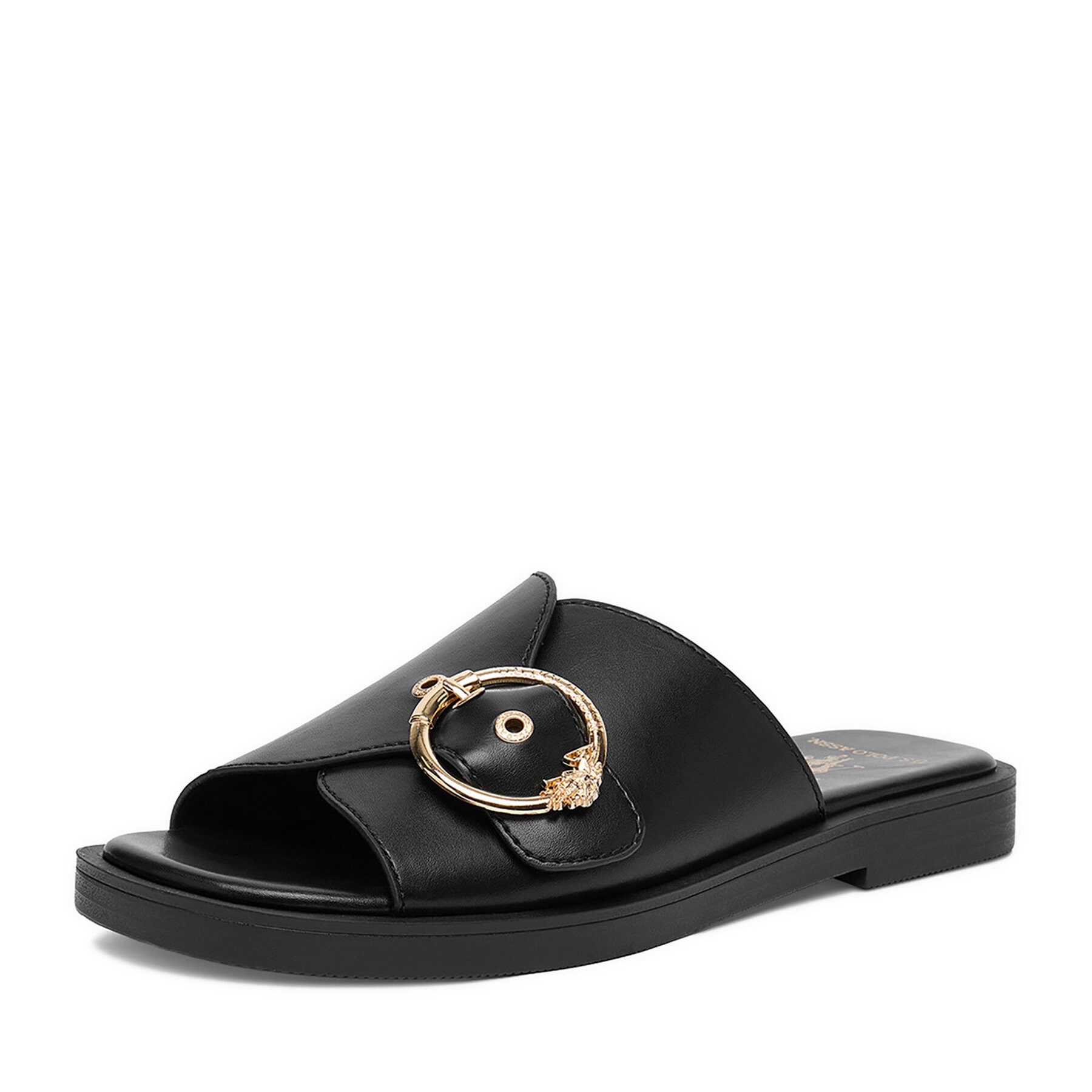 U.S. Polo Assn. US Polo Assn Damen-Flip-Flops, Schwarz Badepantolette