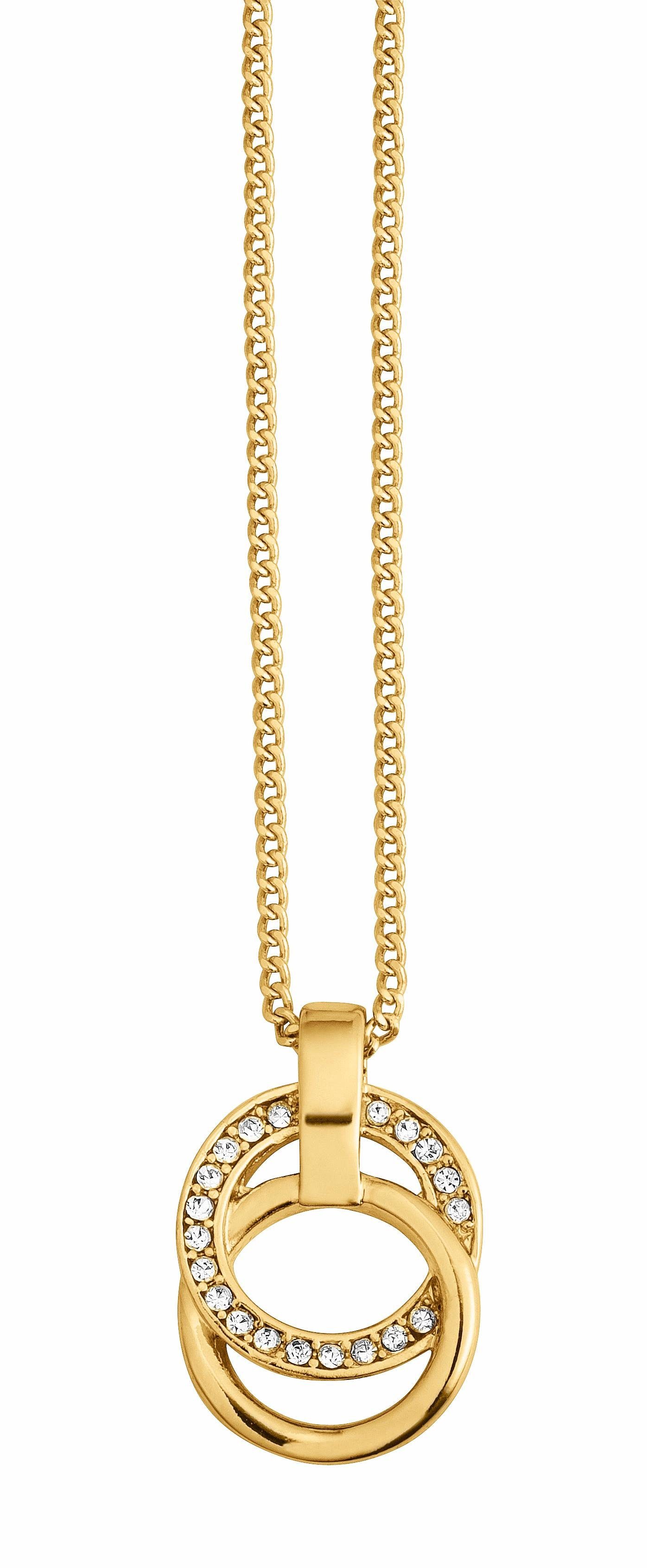 Firetti Quarzuhr, (Set, 4-tlg., inkl. Ohrstecker und Kette mit Anhänger), Armbanduhr, Damenuhr, Glassteine, ideal auch als Geschenk