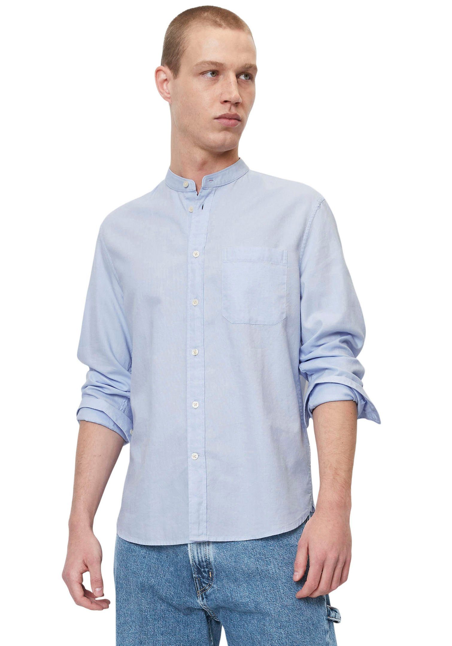Marc O'Polo DENIM Langarmhemd mit Stehkragen hellblau | Hemden