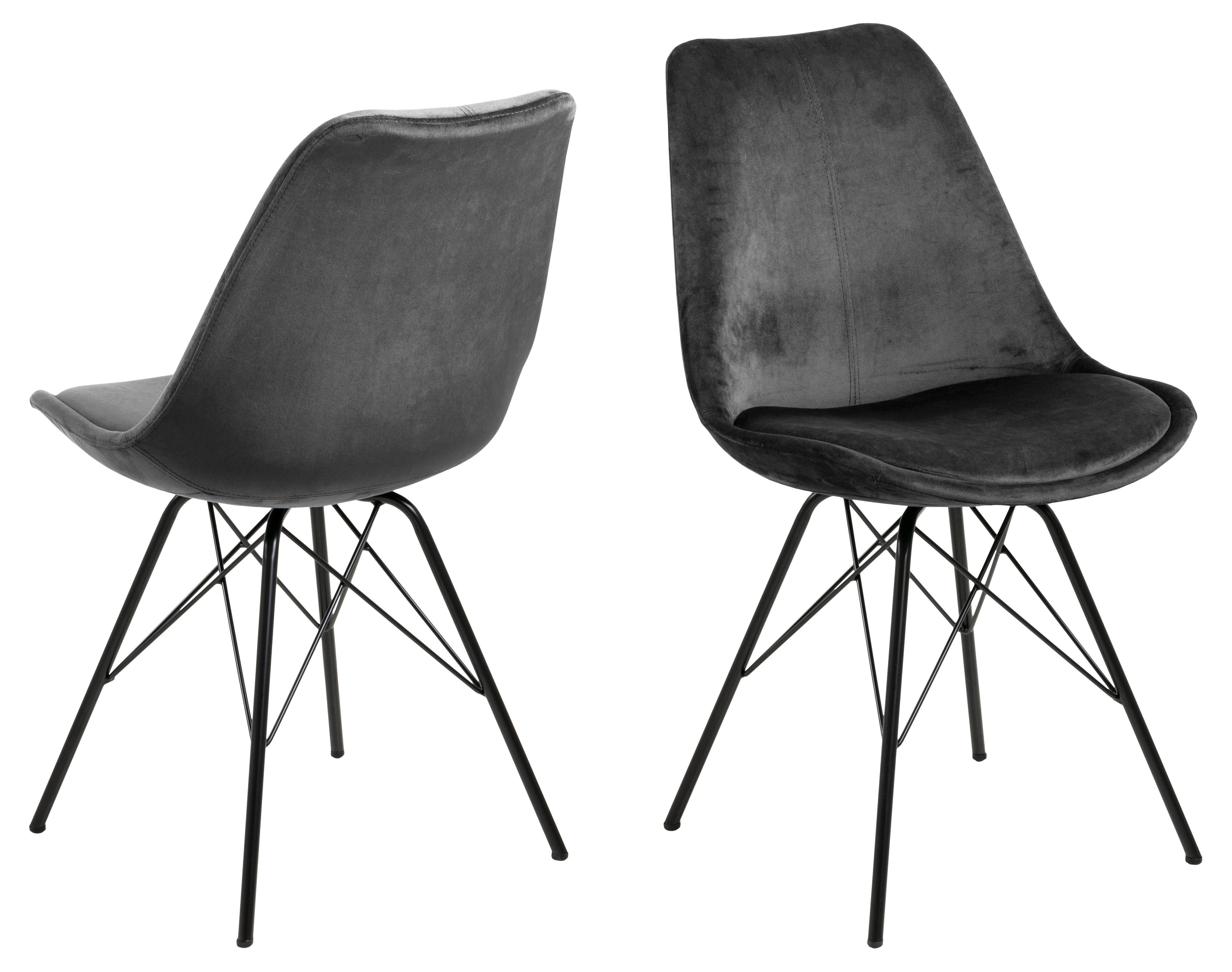 Esszimmerstuhl 2er Set Erin Esszimmerstuhl dunkelgrau, schwarz.