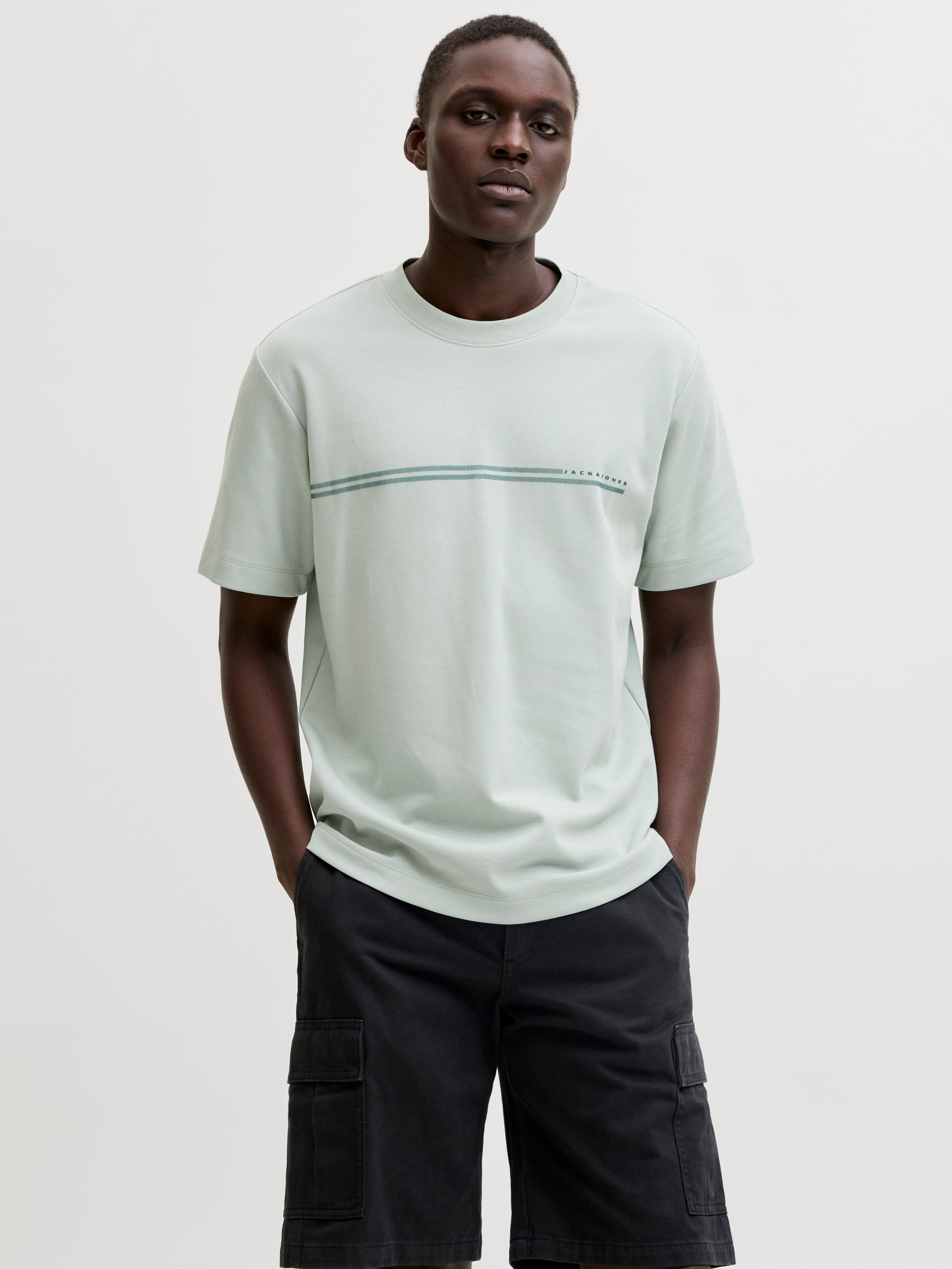 Kurzarmshirt JCOFUSION CHEST BRAND TEE SS CREW SN