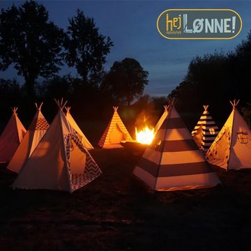 Hej Lønne Tipi-Zelt Tipi Zelt für Kinder einseitig grau gezackt Indian, (6er Set)