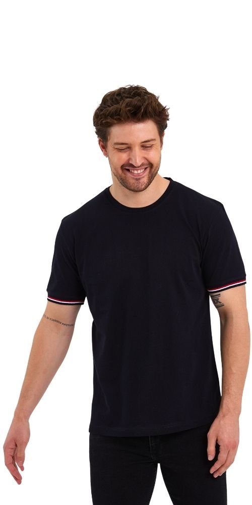 COMEOR T-Shirt Basic Herren Kurzarm Rundhalls (Packung, 1-tlg) mit gestreif günstig online kaufen
