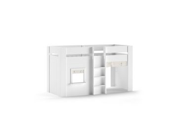möbelando Spielbett RENO, aus MDF in Weiß. Abmessungen (BxHxT) 206x120,1x105 cm