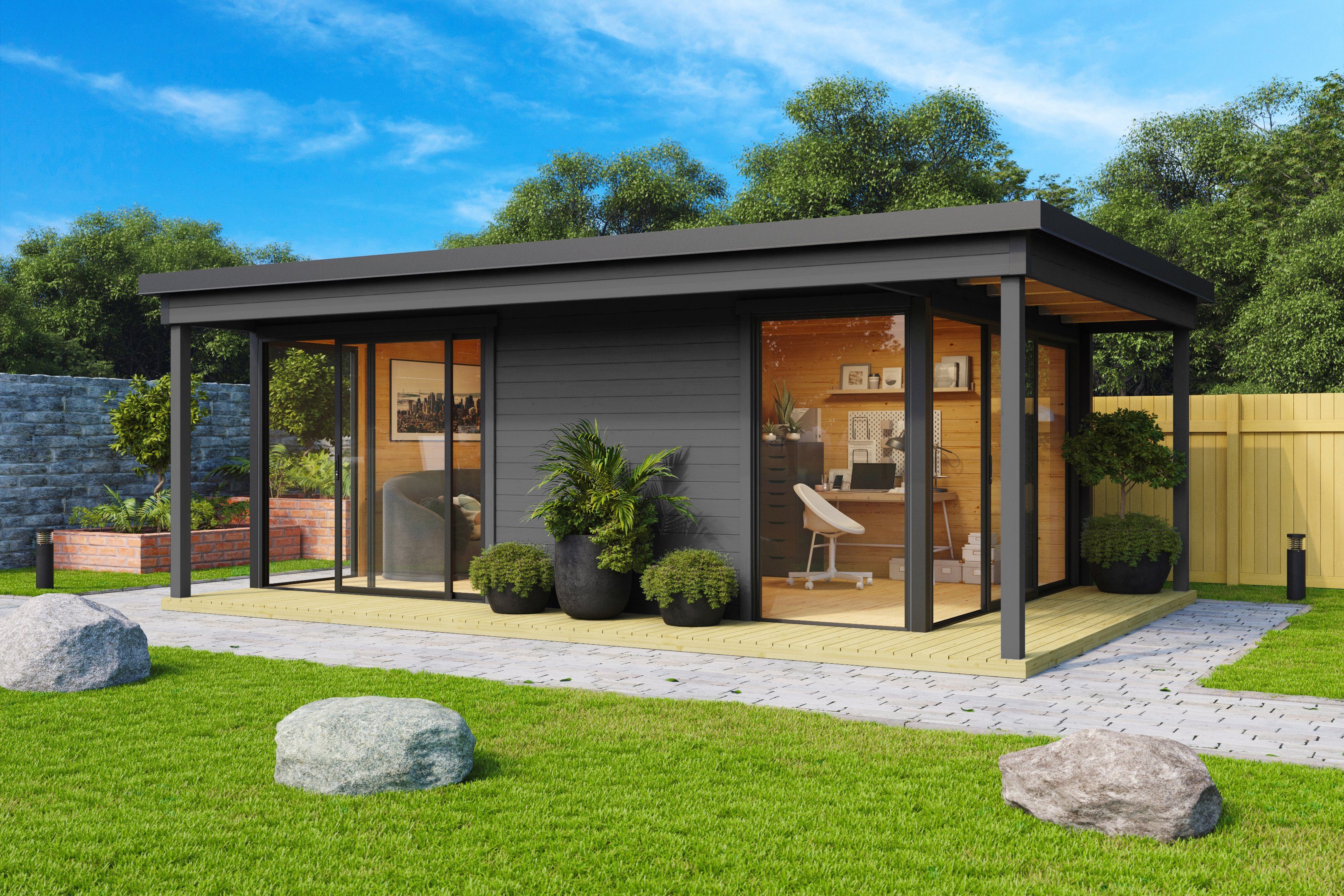 Gartenhaus Domeo 3 Loggia Carbongrau