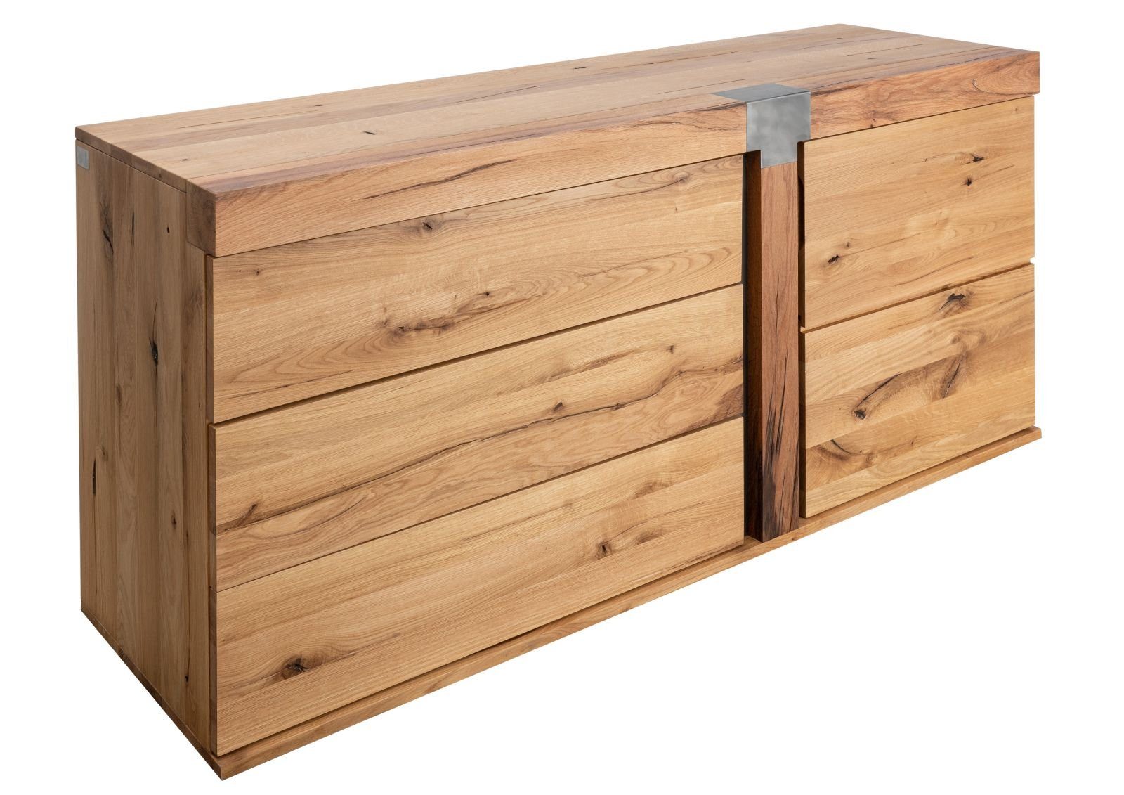 Massivmoebel24 Sideboard (Massivholz), Wildeiche / Zerreiche 160x45x75 natur NEW AMSTERDAM #10