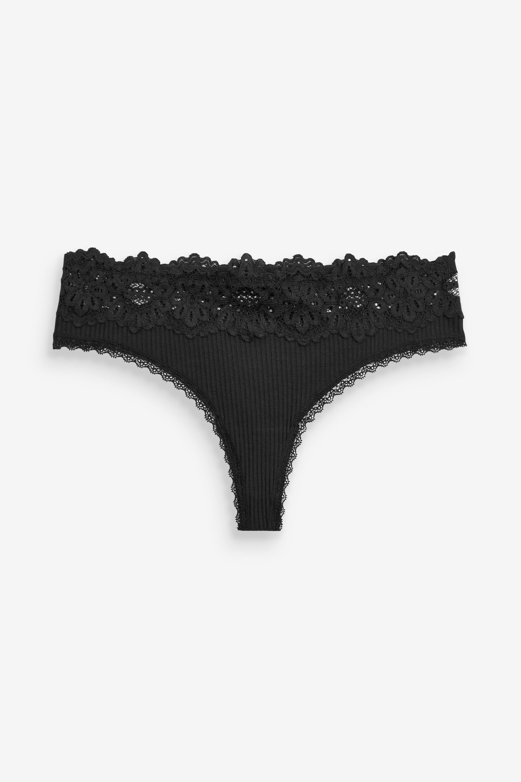 Next Tanga Gerippte Slips mit Spitze, Thong (1-St) günstig online kaufen