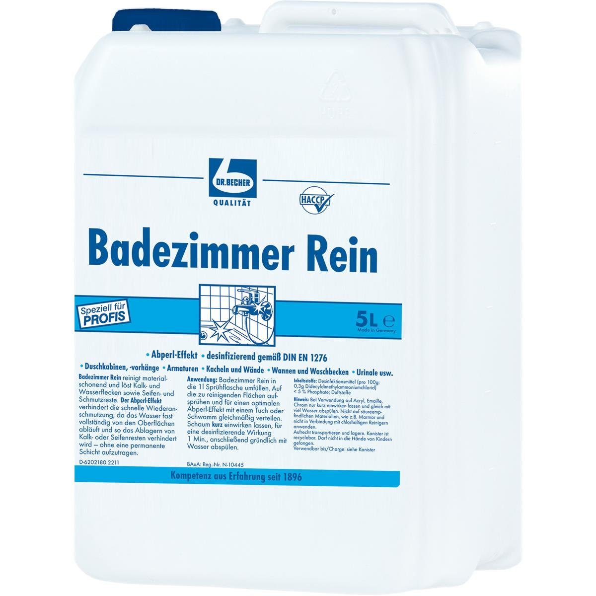 Dr. Becher Dr. Becher Badezimmer Rein mit Abperl-Effekt 5 L (1er Pack) Badreiniger