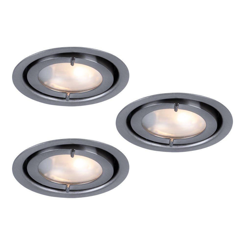 Paulmann LED Einbaustrahler, Leuchtmittel nicht inklusive, 3er Set Einbaustrahler rund Beleuchtung Spot Лампы Leuchten Lichter
