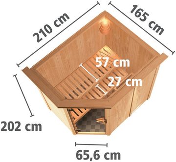 Karibu Sauna Clara, BxTxH: 165 x 210 x 202 cm, 68 mm, (Set) ohne Ofen