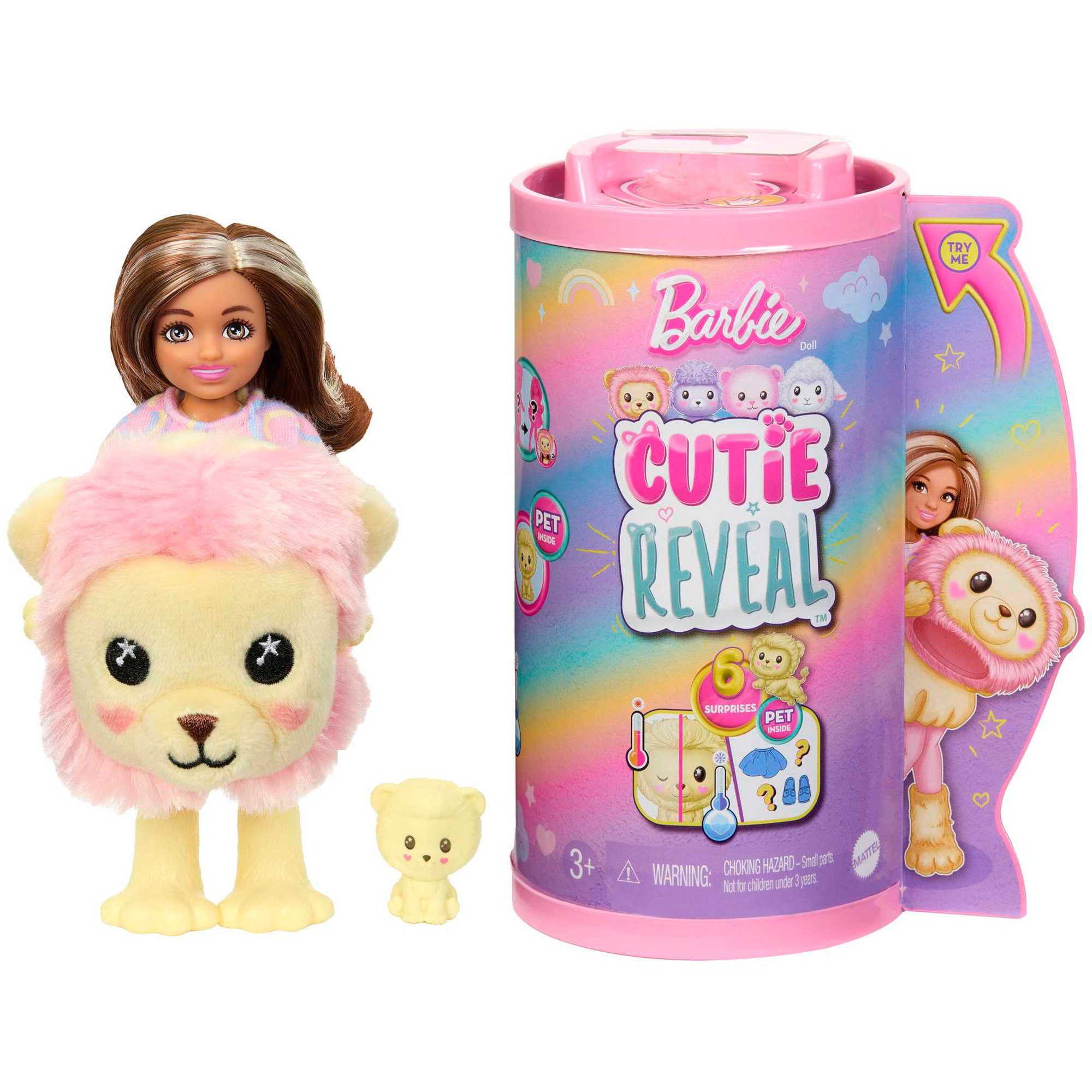 Mattel® Babypuppe Barbie Cutie Reveal Chelsea Kuschelweich Serie - Löwe