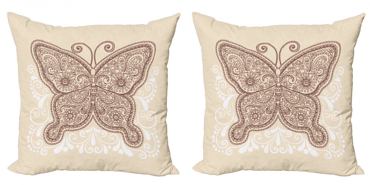 Super beliebt Kissenbezüge Modern Schmetterling Henna Doppelseitiger Accent Zusammenfassung (2 Abakuhaus Ornament Digitaldruck, Stück)