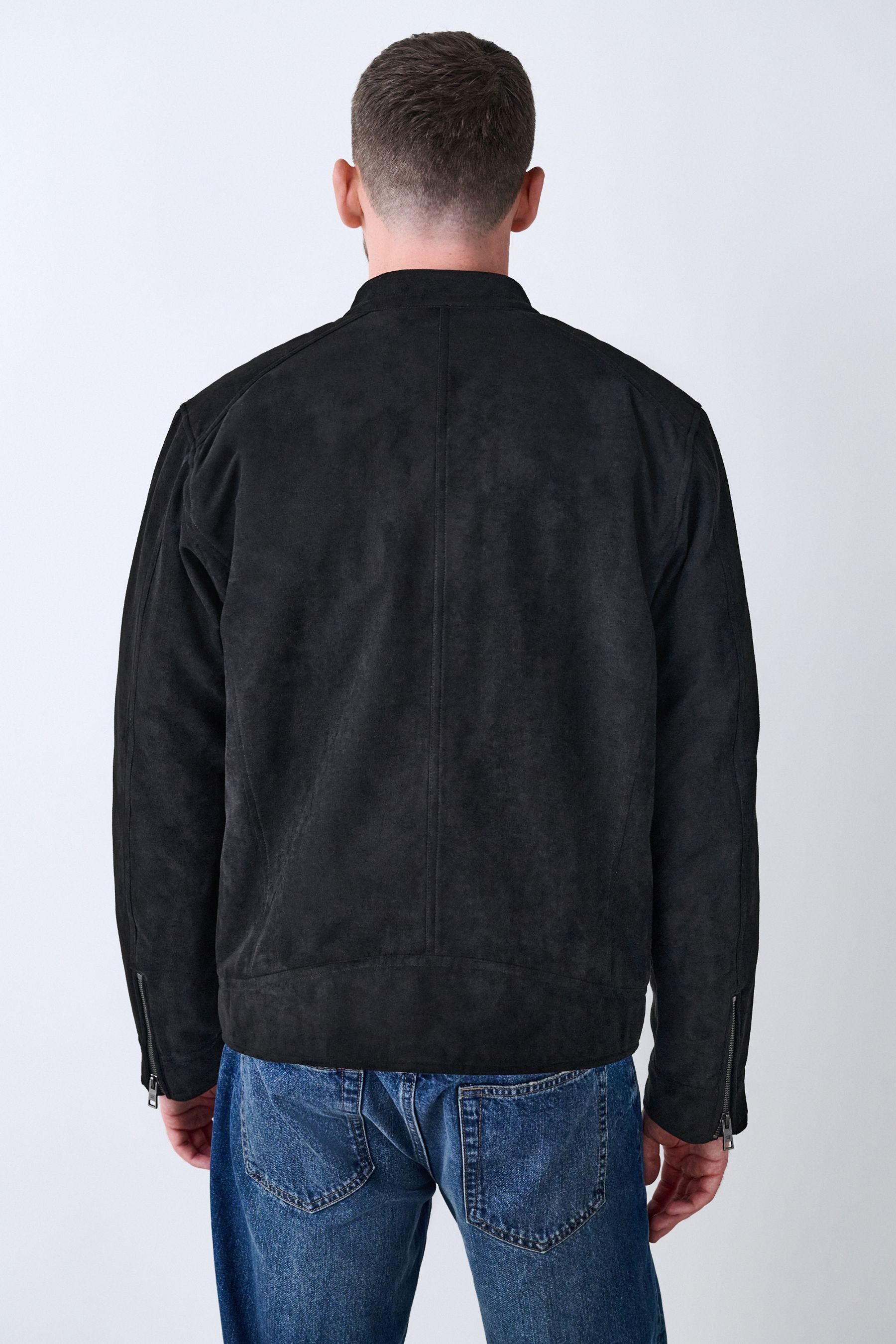 Next Lederjacke Reißverschlussjacke, Kunstwildleder mit Borgfutter günstig online kaufen