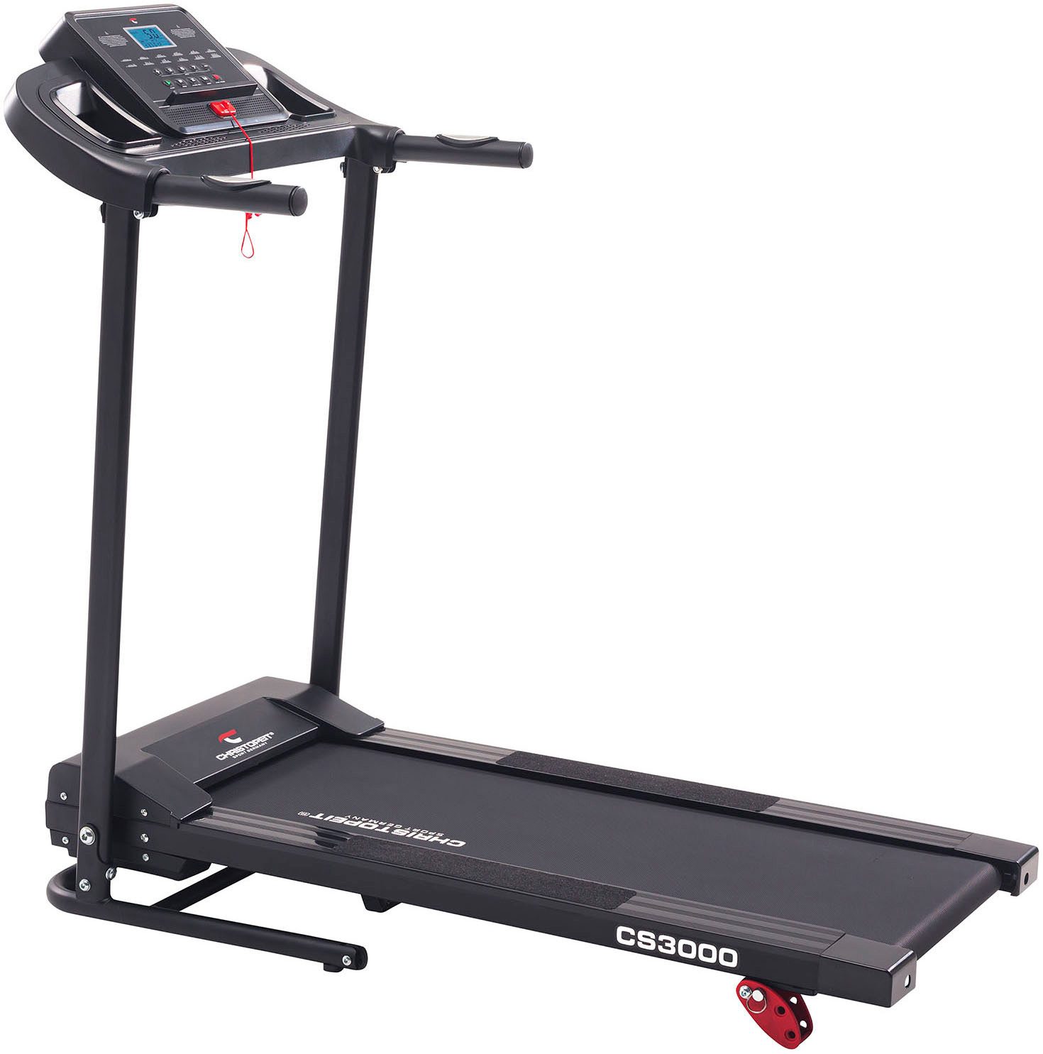 Christopeit Sport® Laufband CS 3000 (mit integrierten Handpulssensoren und Soft-Drop-Klappsystem), bis max. 8 km/h, klappbar, 120 kg max. Benutzergewicht