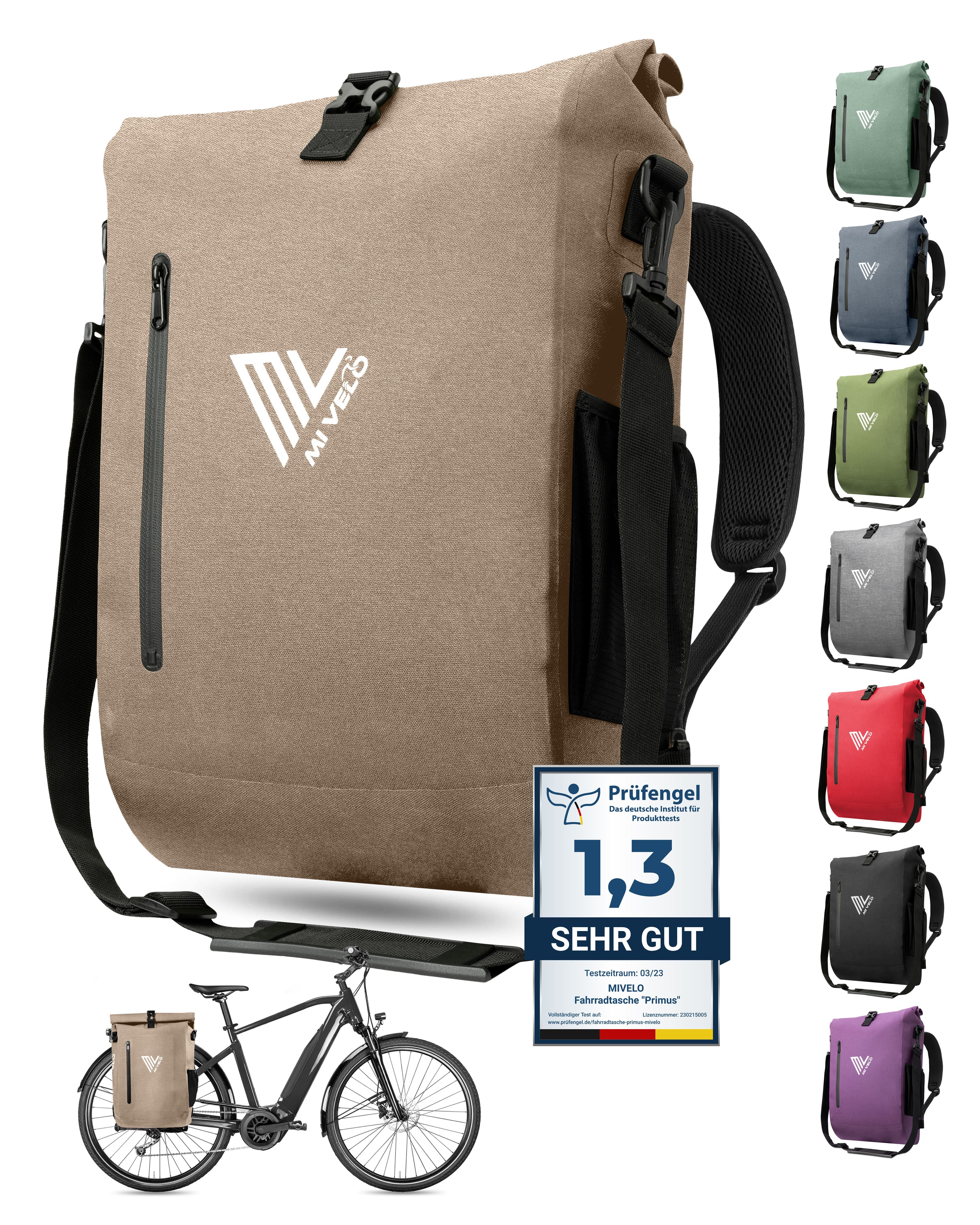 MIVELO Fahrradtasche 3in1 Gepäckträgertasche, Rucksack für Fahrrad Gepäckträger wasserdicht