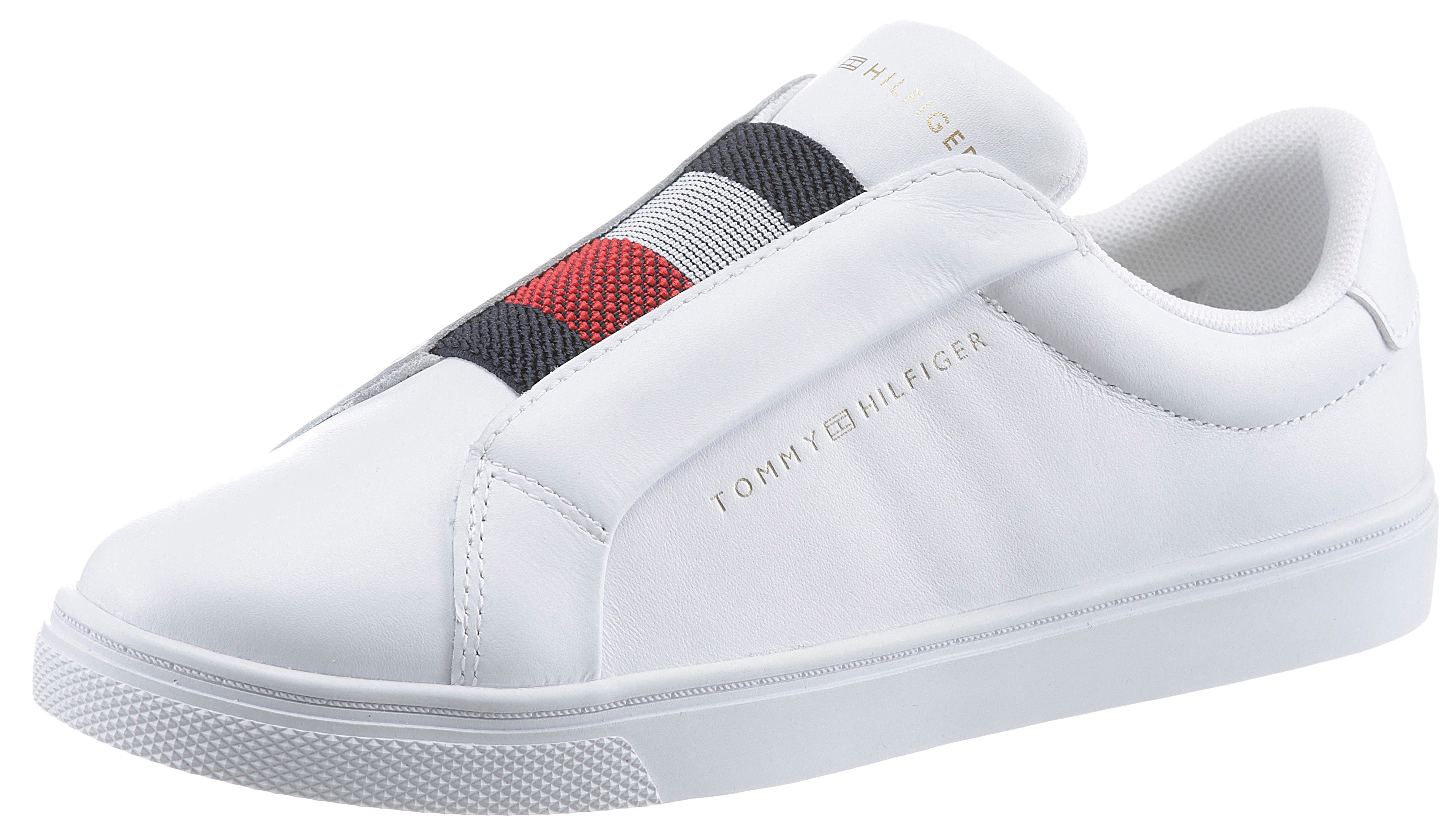 Tommy Hilfiger ELASTIC SLIP ON Slip-On breitem Gummizug SNEAKER mit weiß Sneaker