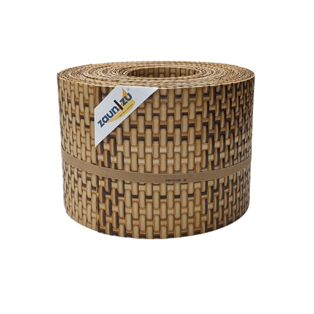 zaunzu Sichtschutzstreifen Rattan für Doppelstabmatten UV-beständig günstig online kaufen