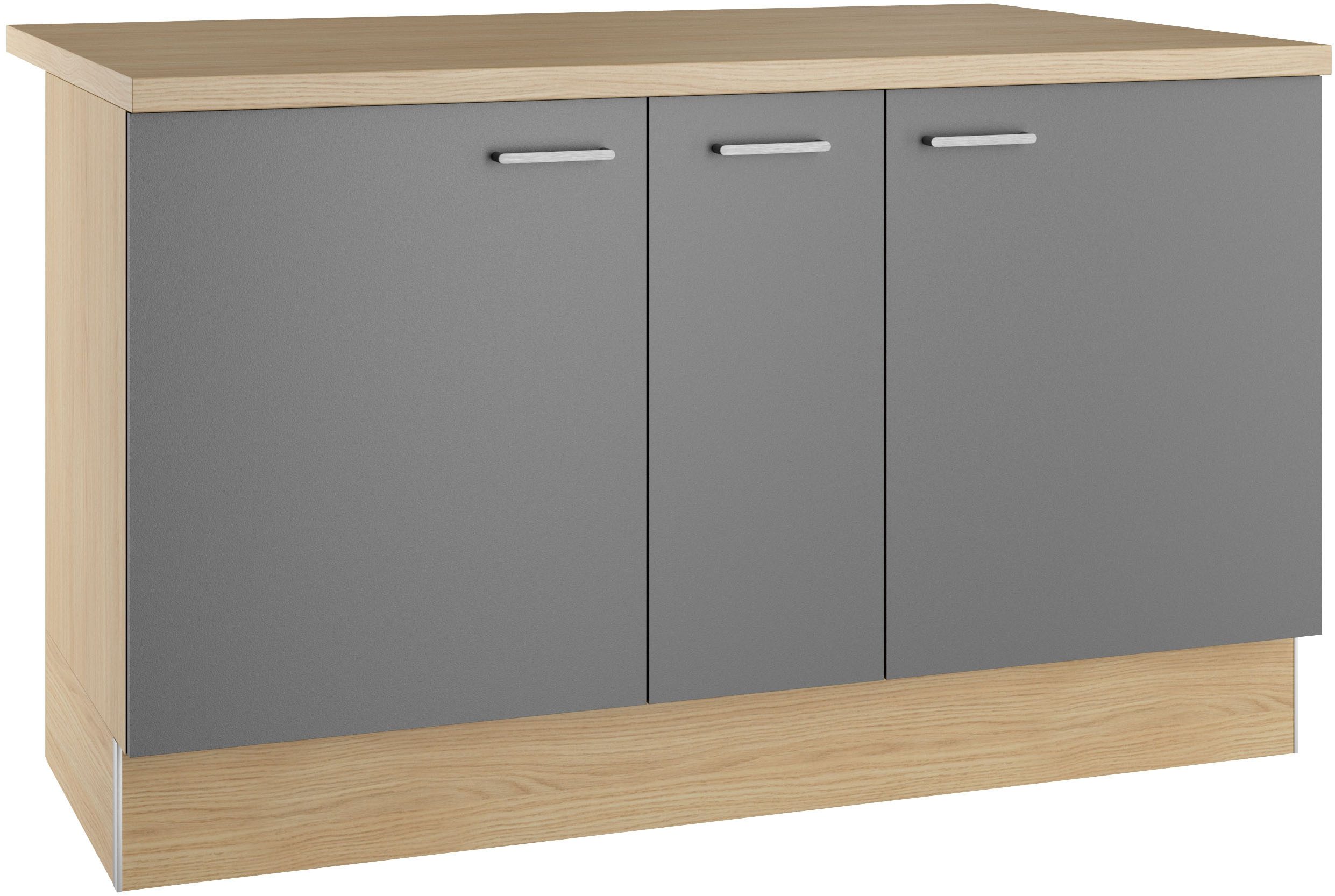 KOCHSTATION Kücheninsel KS-Lucy, Breite 151 cm, Soft-Close, höhenverstellbare Füße, Metallgriffe