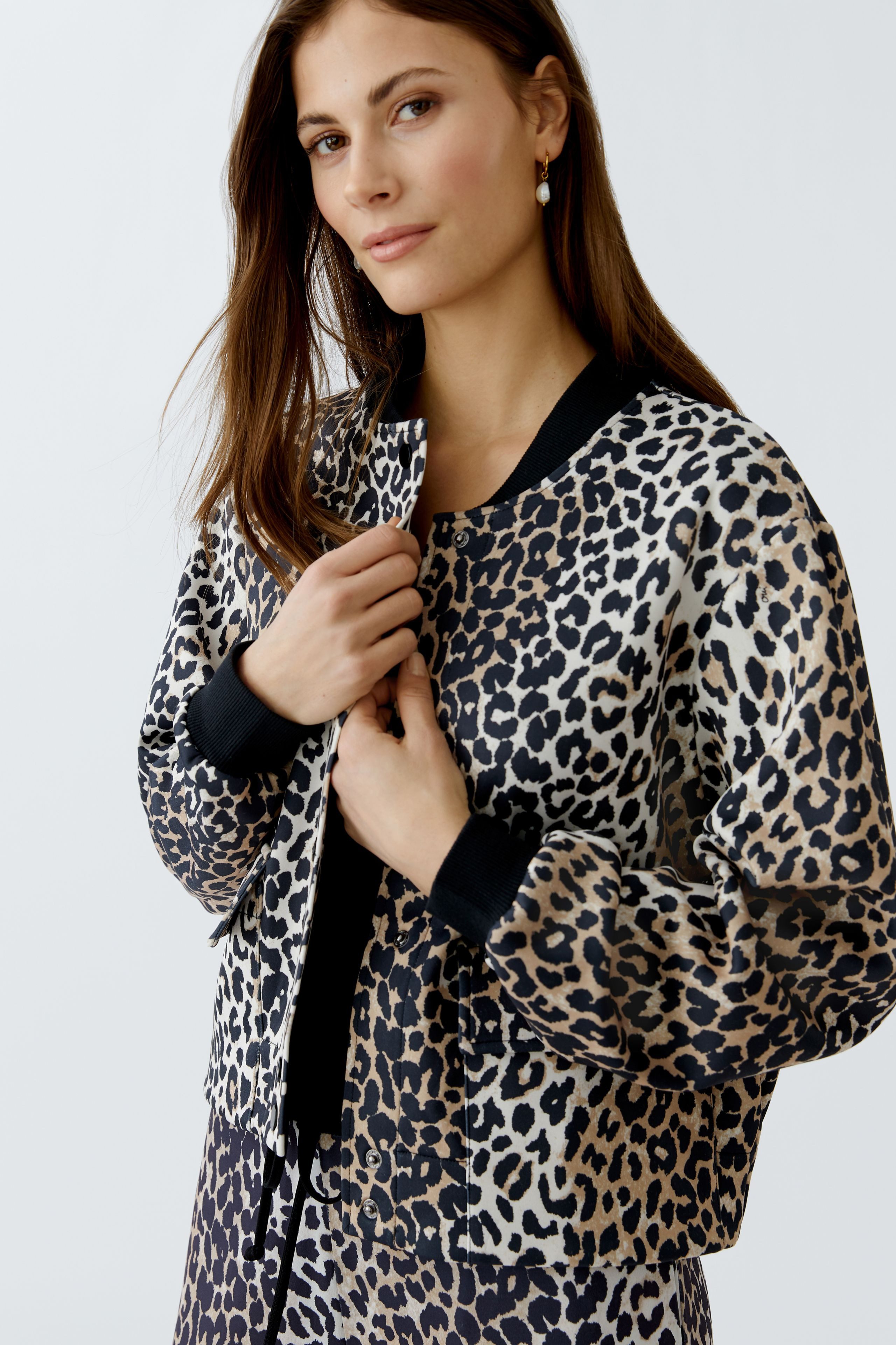 Oui Blouson Oui Blouson Scuba Qualität Leo Print (1-St)