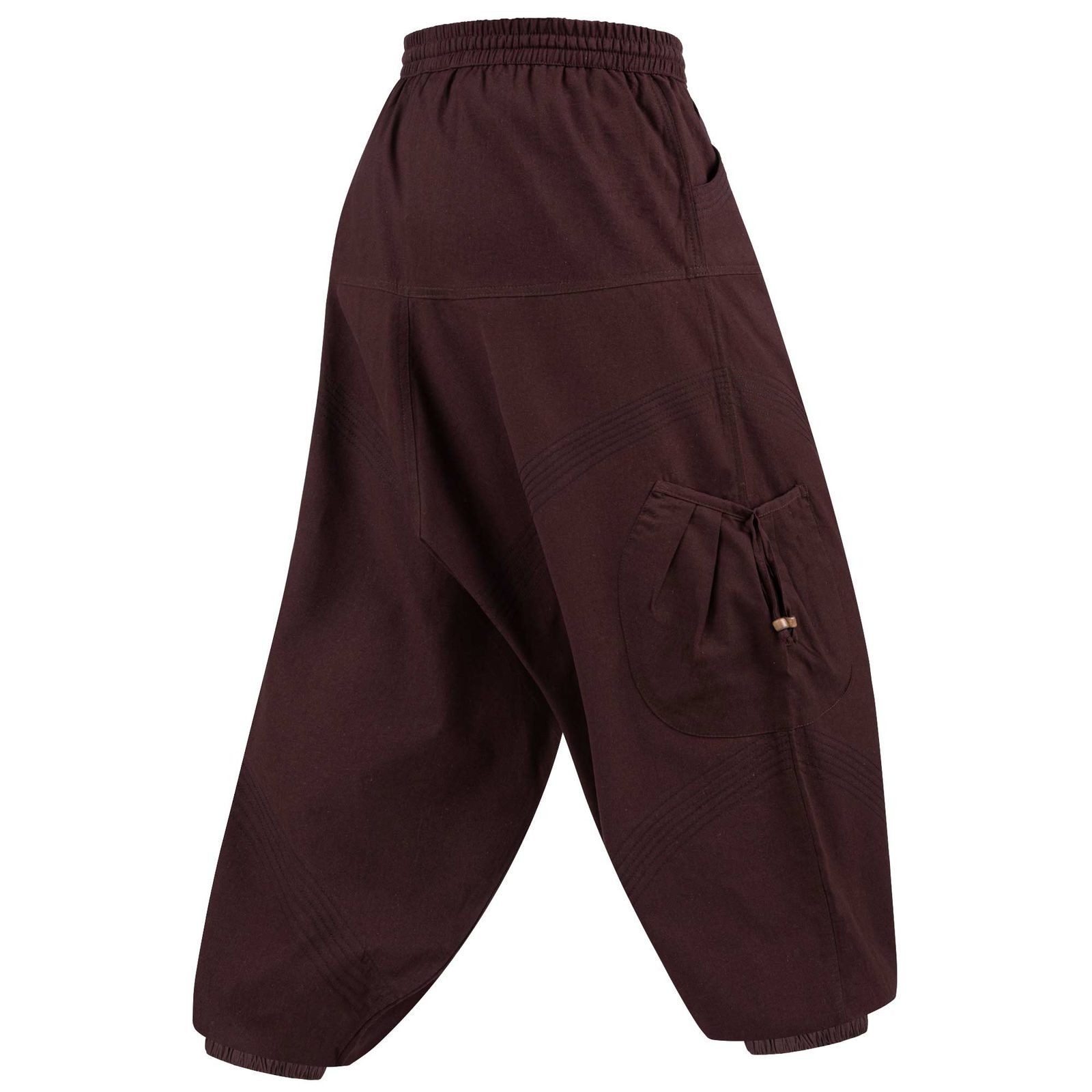 KUNST UND MAGIE Haremshose Haremshose Herren Unisex Baumwolle – Goa Hose mit Taschen Aladinhose