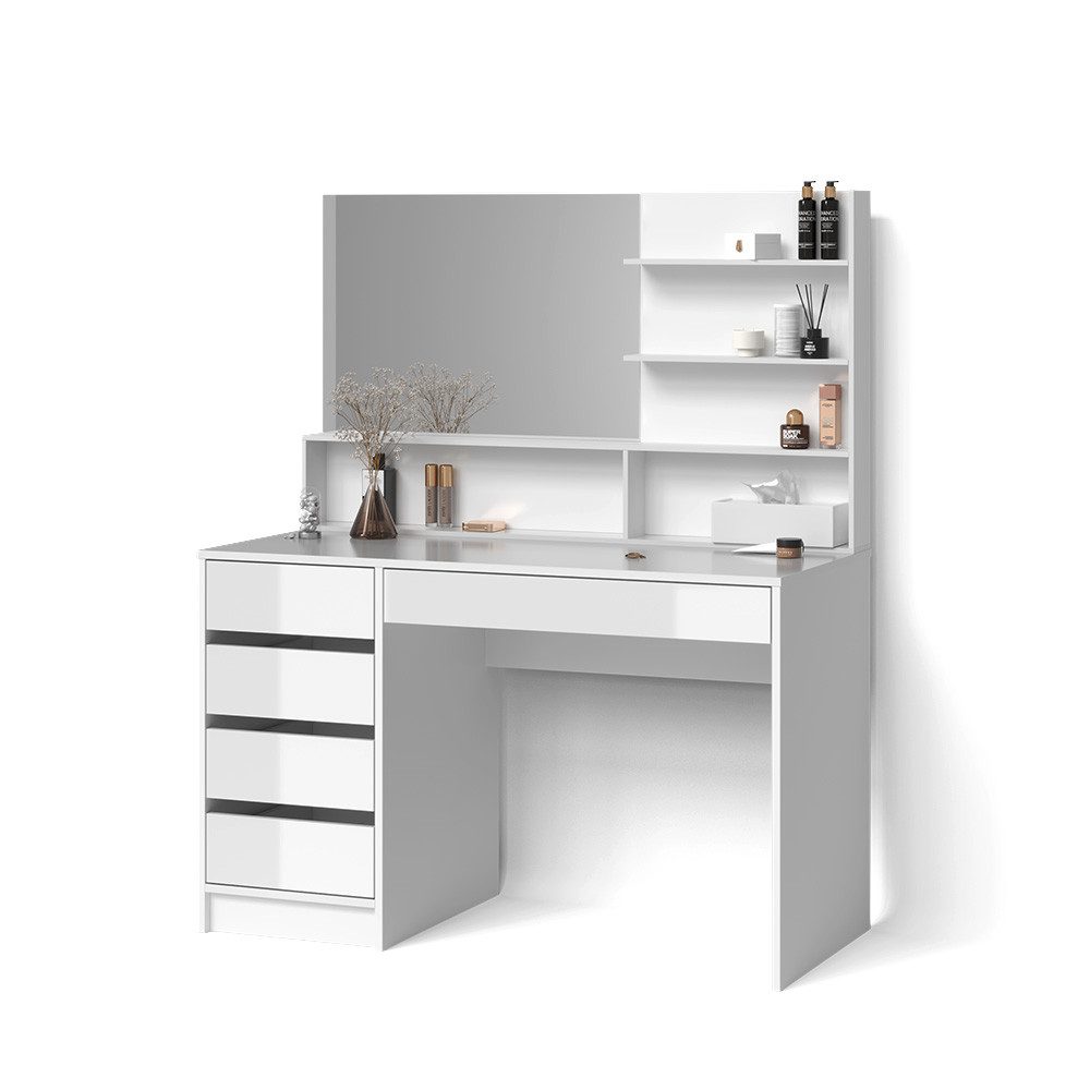 Schminktisch Imola, Weiß, 145 cm mit Spiegel