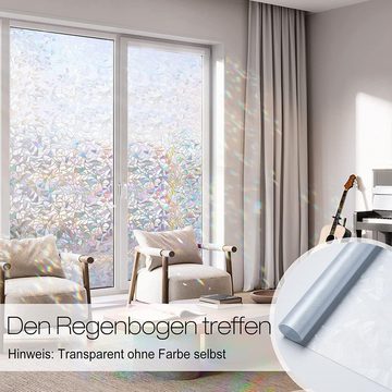 Fensterfolie Blickdicht Selbsthaftende, Sichtschutzfolie Fenster, Regenbogenfolie, Caterize, halbtransparent