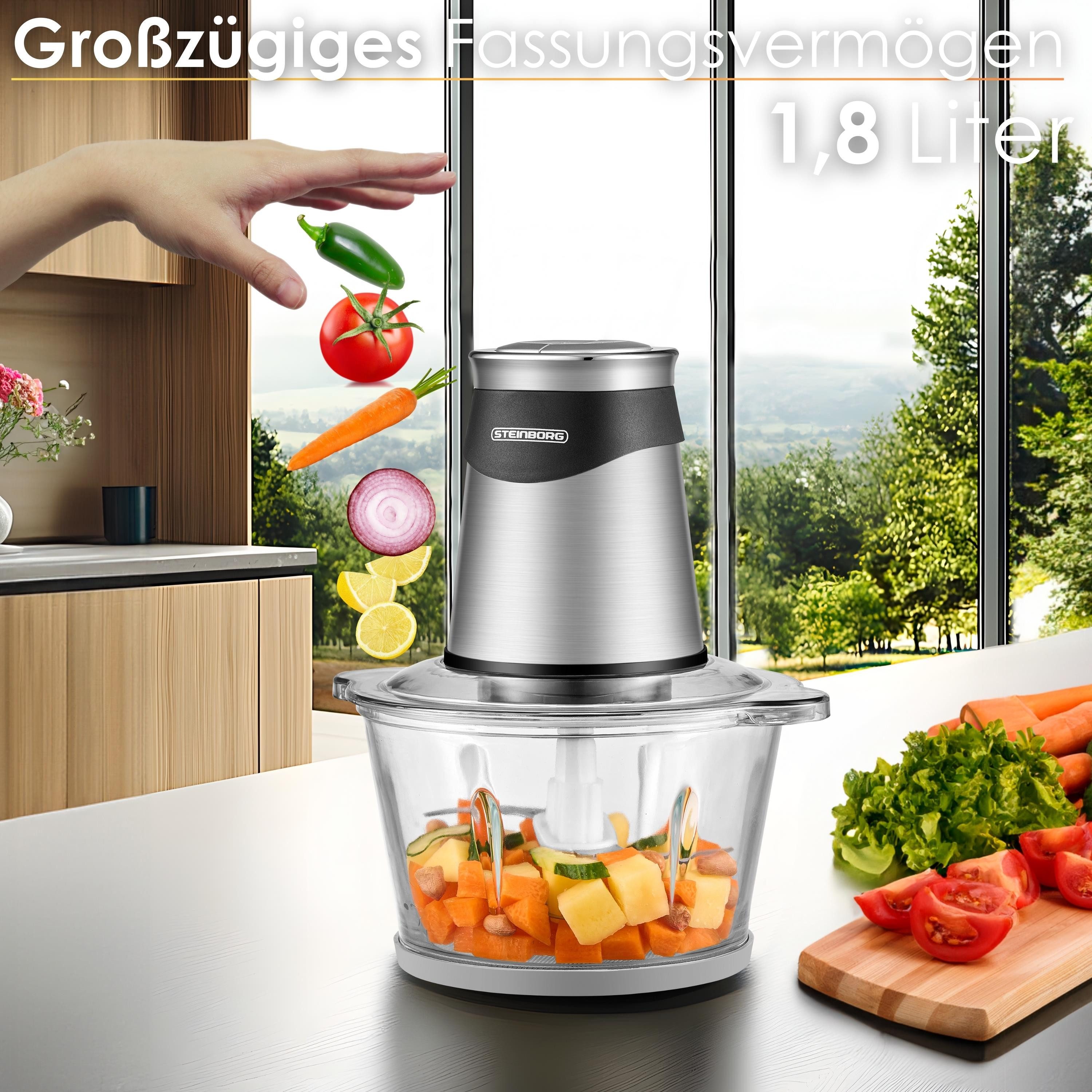 STEINBORG Standmixer SB-2640, 500 W, 1,8 Liter Fassungsvermögen, 4-Fach Edelstahlklingen