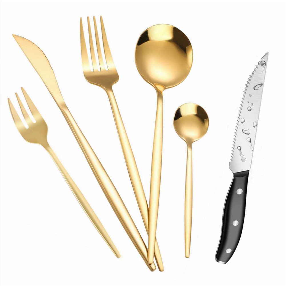 Besteck-Set 72teiliges Edelstahl Essbesteck mit Steakmesser Tafelbesteck
