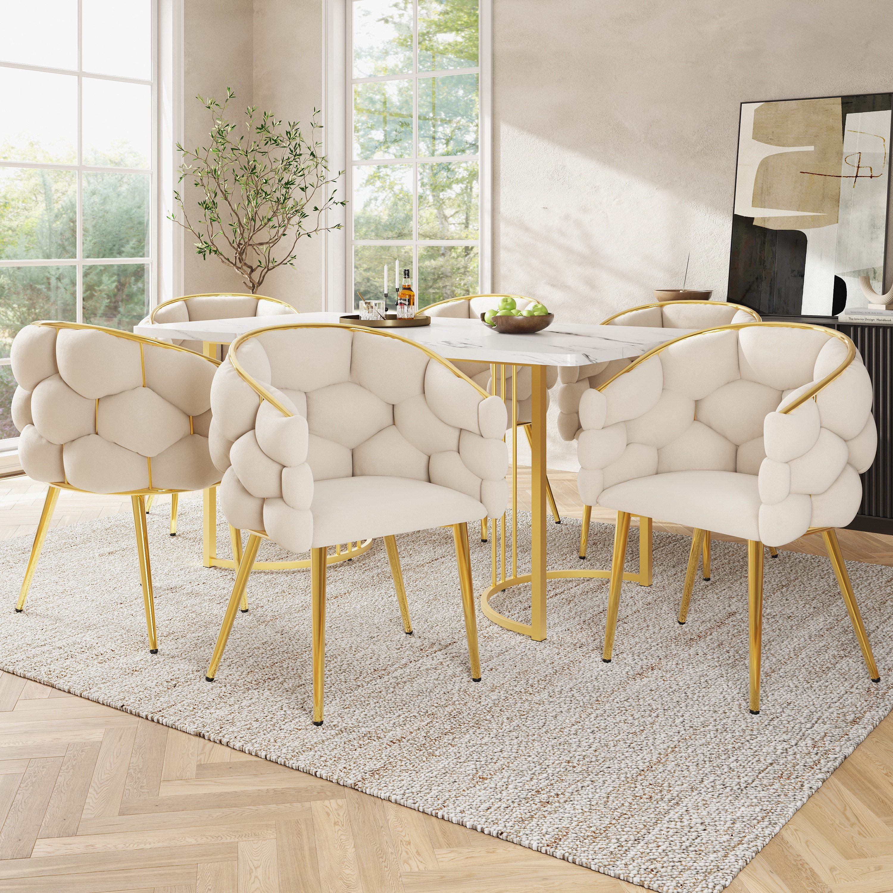 REDOM Esstisch Geschwungenes Küchentisch,Moderne Esstisch-Set (Elegantes günstig online kaufen