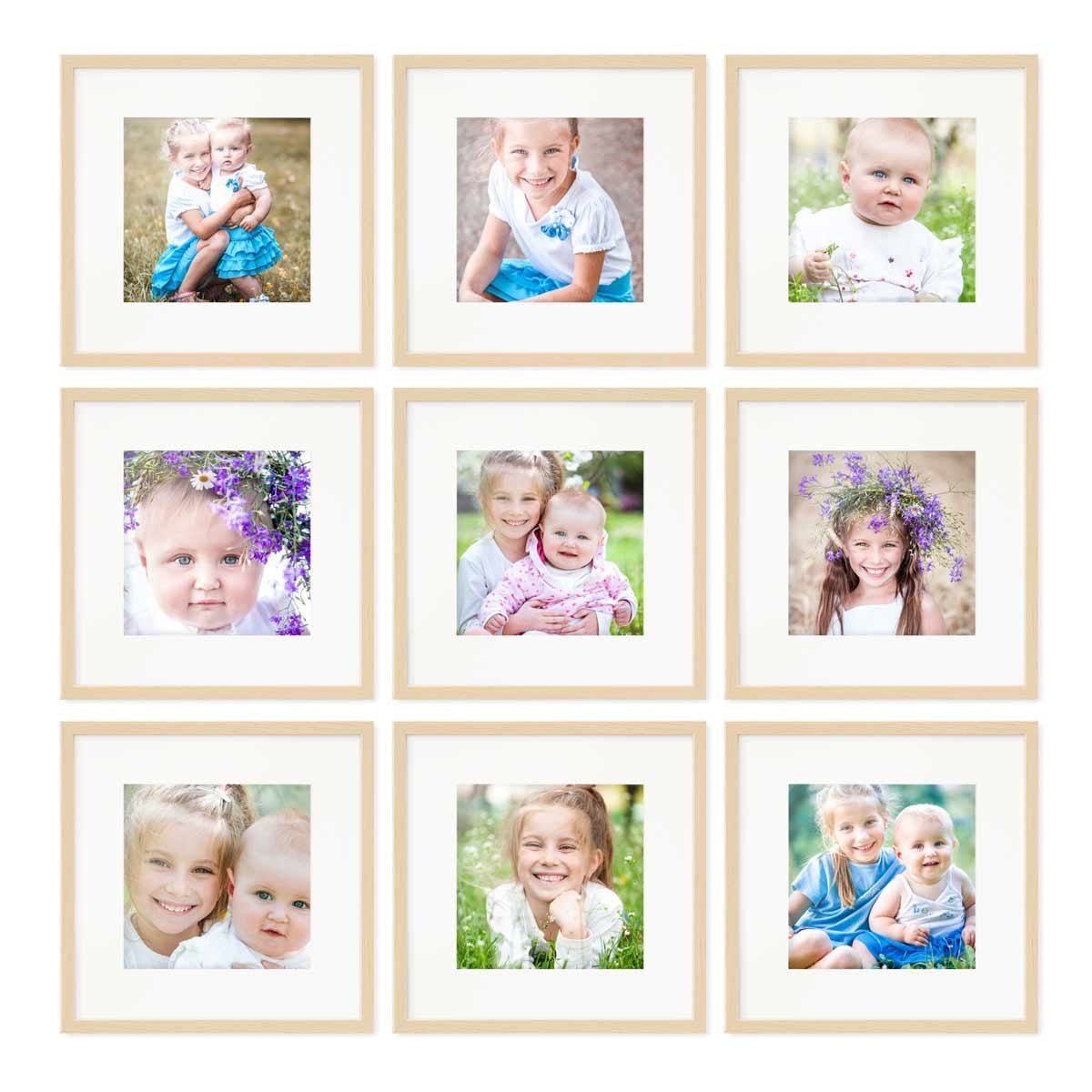 PHOTOLINI Bilderrahmen 9er Set 30x30 cm günstig online kaufen