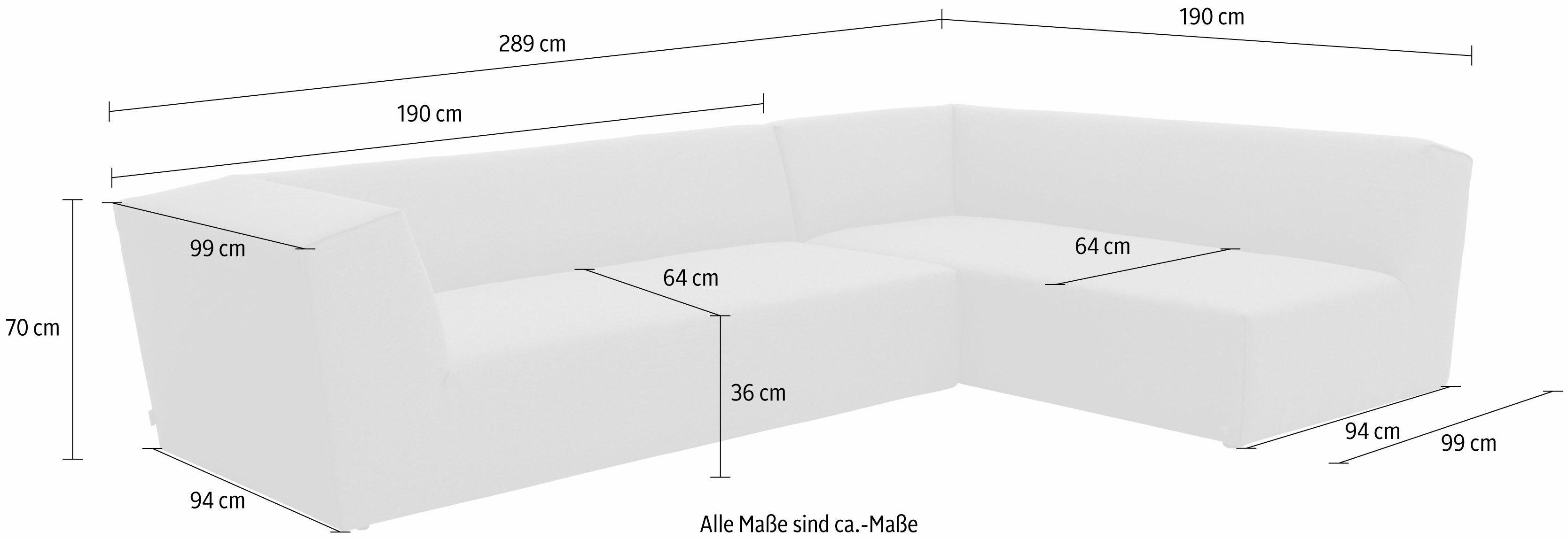 Sofa-Eckelementen, TOM rechts Ecksofa mint 2 TBO ELEMENTS, TAILOR aus HOME 53 Set, mane