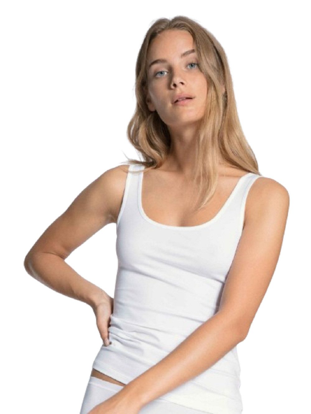 CALIDA Unterhemd Light DAMEN Top ohne Arm 11600 (1 Stück, 1-St., 1 Stück) 100% Baumwolle, mit Satinband eingefasst