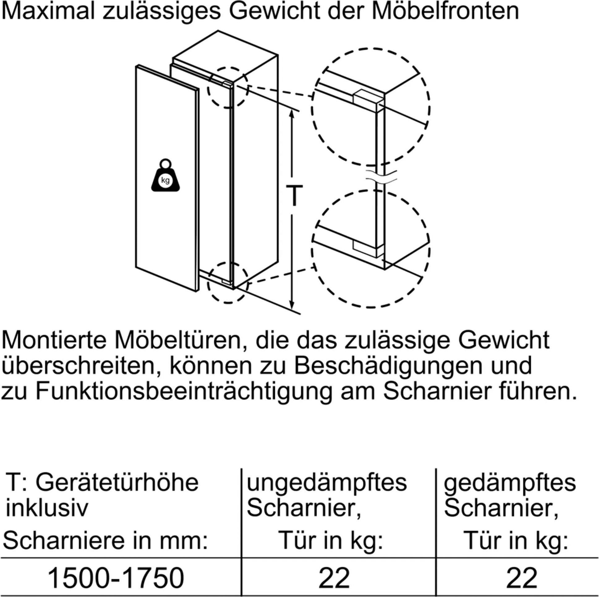 NEFF Einbaukühlschrank N 56 177,2 hoch, cm KI2823FF0, 70 breit cm