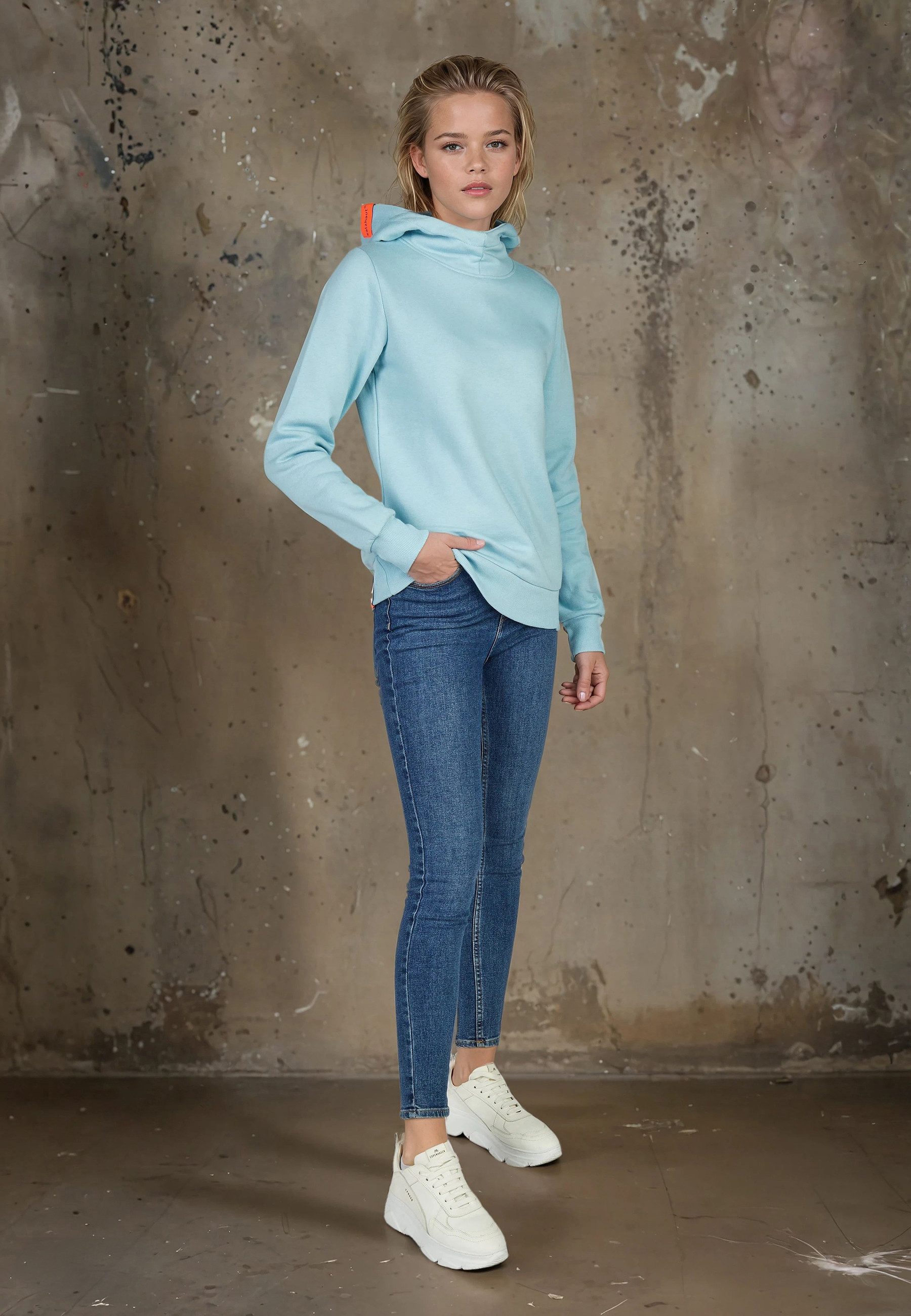 salzhaut Hoodie VISIT Damen Relaxed-Fit salzhaut Kapuzenpullover – bequemer Fit und nordisch klares Design