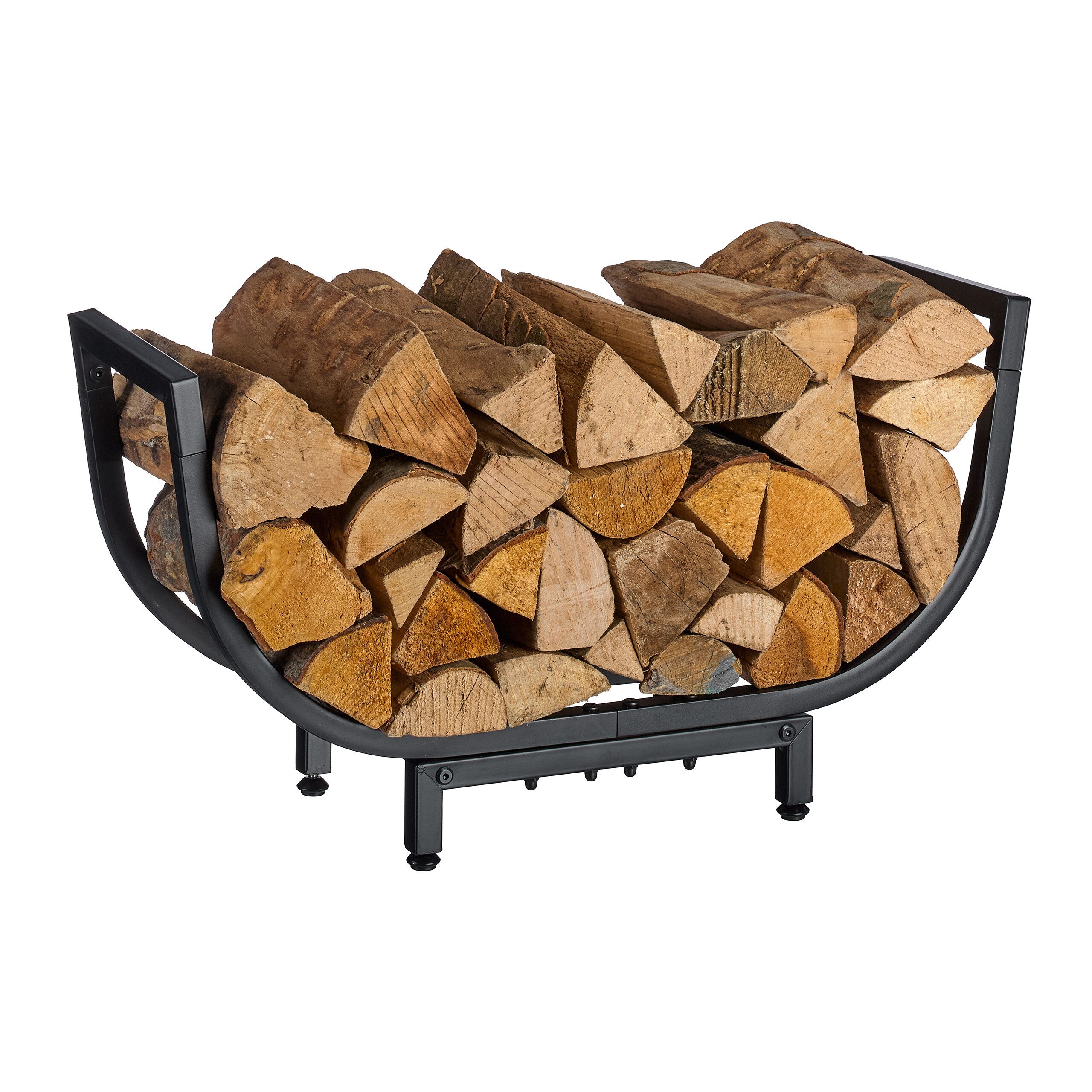 relaxdays Kaminholzregal im geschwungenen Design, BxTxH:65x21x35 cm, (1-St), schwarz