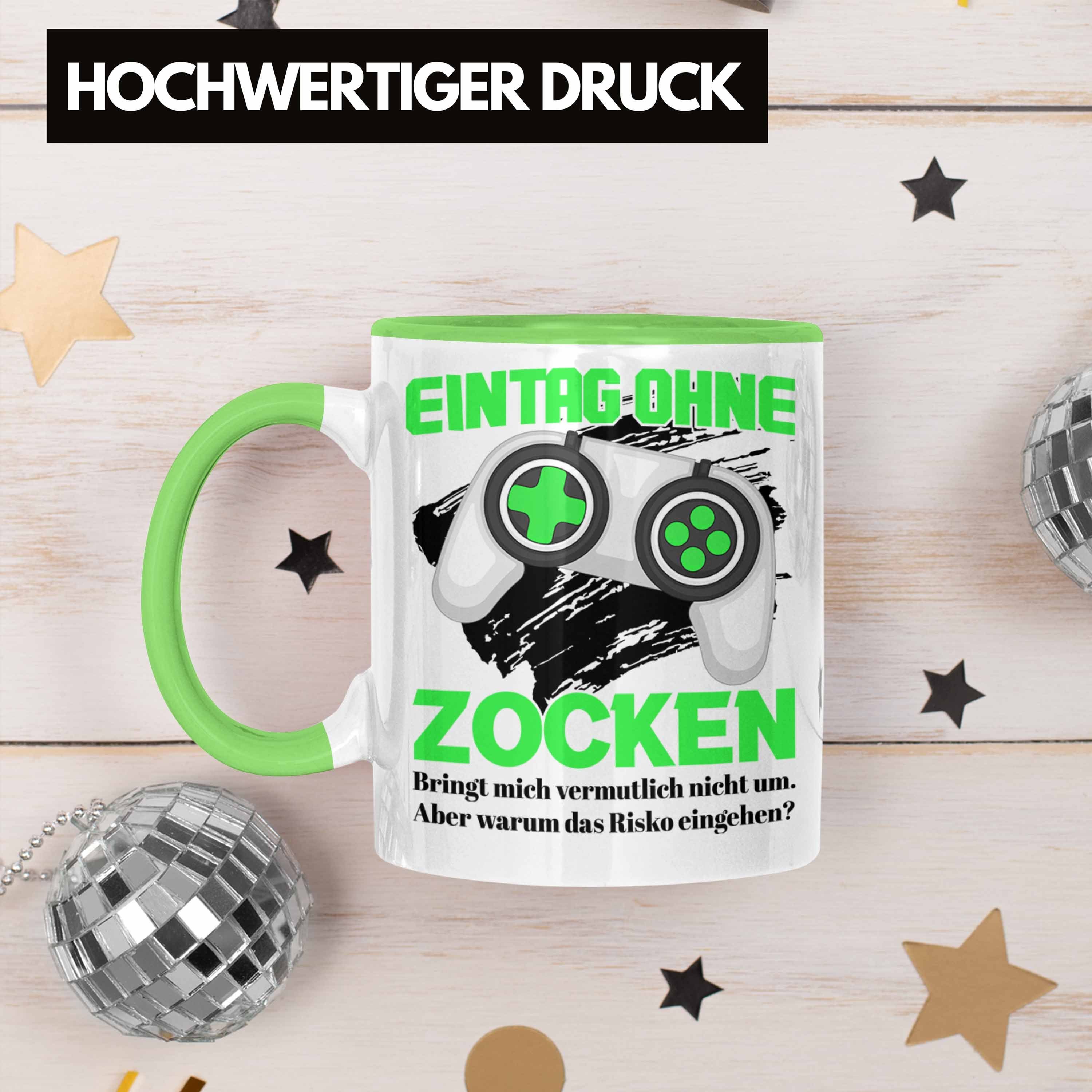 Trendation Tasse Tasse Gaming Grün Tag Ohne Geschenk Spruch Ein Zocken Gamer