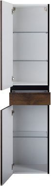 MARLIN Hochschrank 3510clarus 40 cm breit, Soft-Close-Funktion, vormontierter Badschrank, Badmöbel
