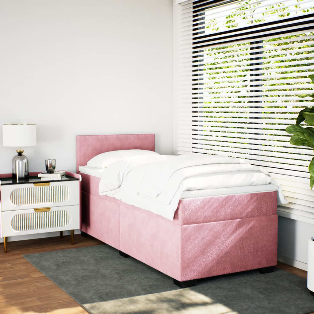 vidaXL Bett Boxspringbett mit Matratze Rosa günstig online kaufen