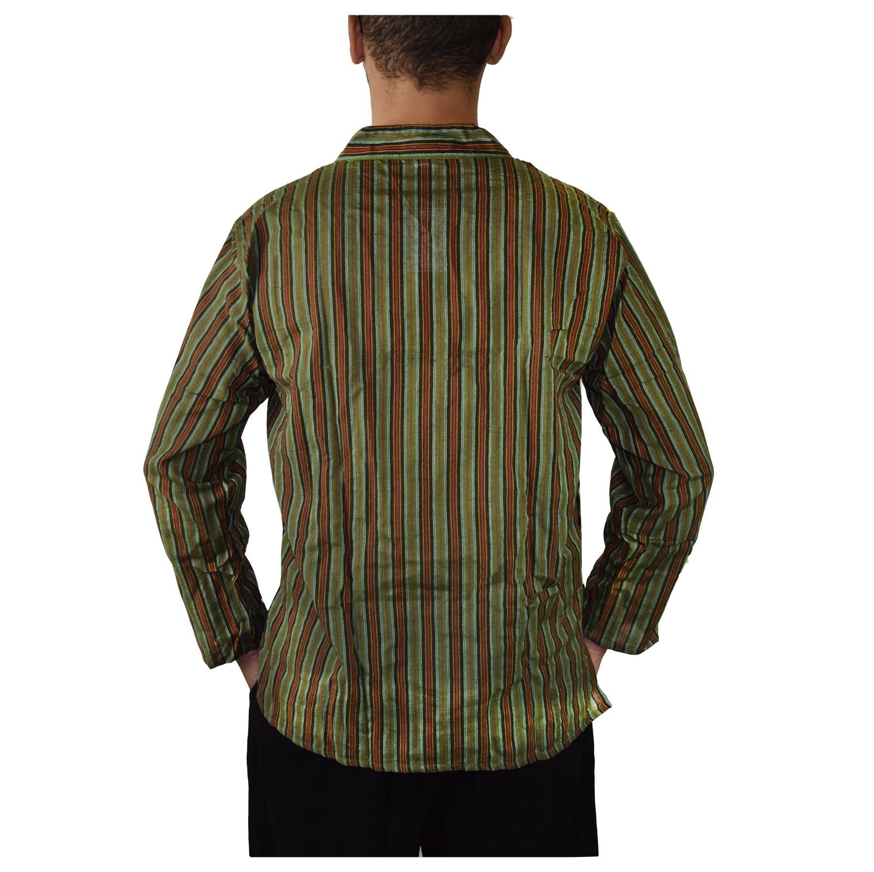 SIMANDRA Streifenhemd Herren Kurta Klassisch Gestreift Grün günstig online kaufen