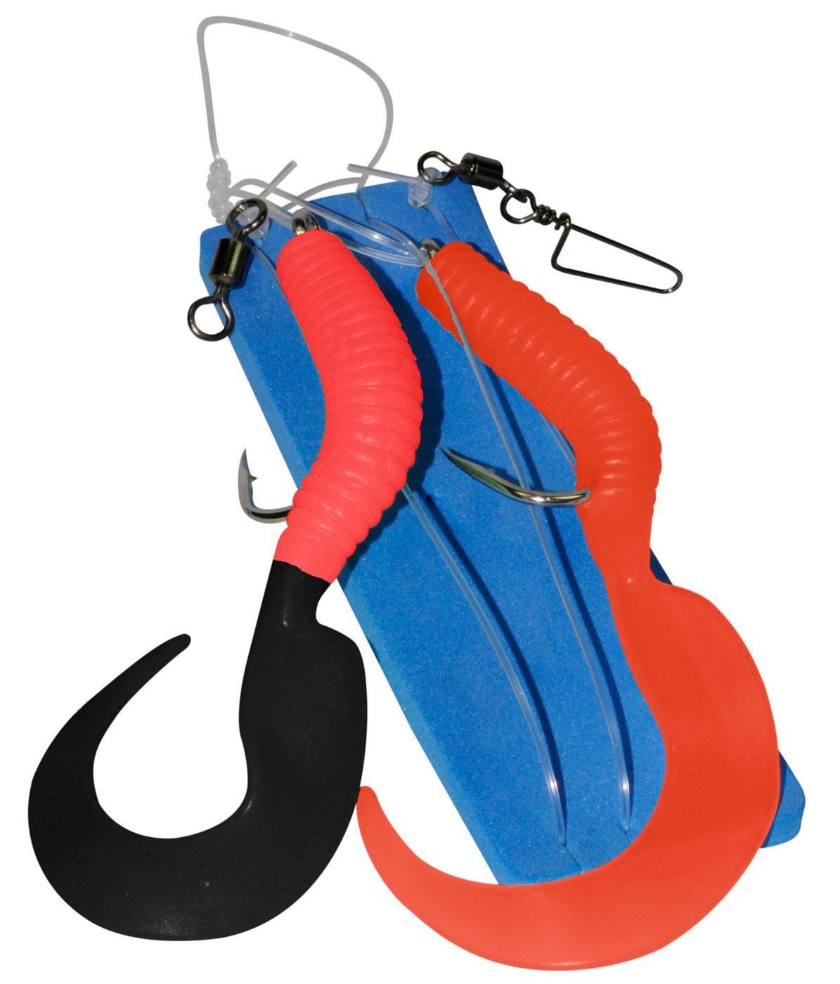 Vorfachschnur Meeresvorfach mit 2 Gummiködern 14cm rot/schwarz 9/0 1,20mm