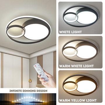 style home Deckenleuchte LED Deckenlampe dimmbar mit Fernbedienung, 55W, Warmweiß bis Kaltweiß 3000K-6000K, Ø50x8.5 cm,rund Leuchte für Wohnzimmer Schlafzimmer Küche Büro